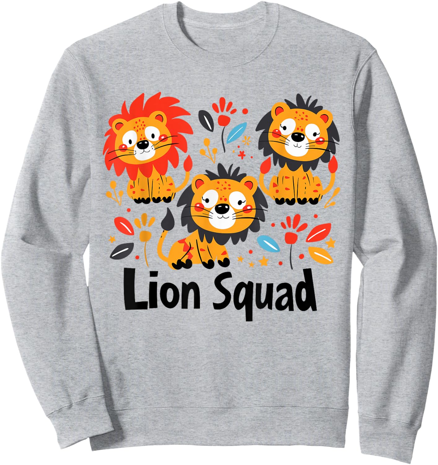 Lion Squad for Lion Lover Shirt | Cool Lion Sweatshirt - Sweatshirt | Ash
