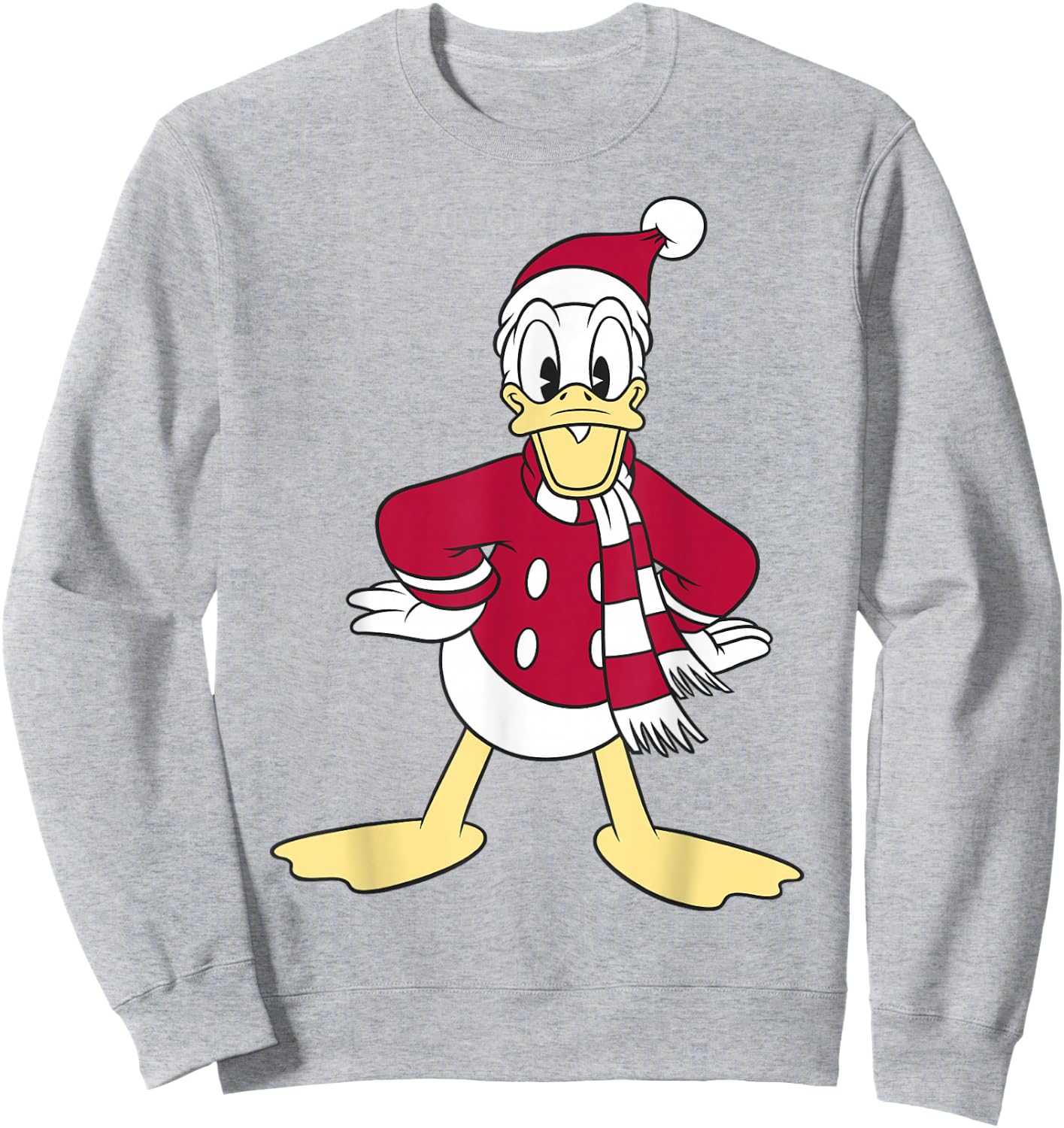 Disney Mickey & Friends Donald Duck Christmas Portrait Sweatshirt - Sweatshirt | Ash
