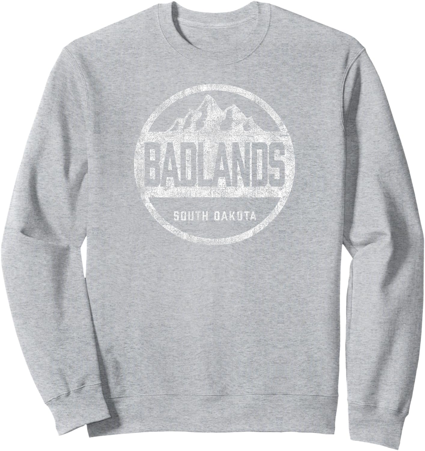 Retro Badlands South Dakota National Park Women Men Hiking Sweatshirt - Sweatshirt | Ash