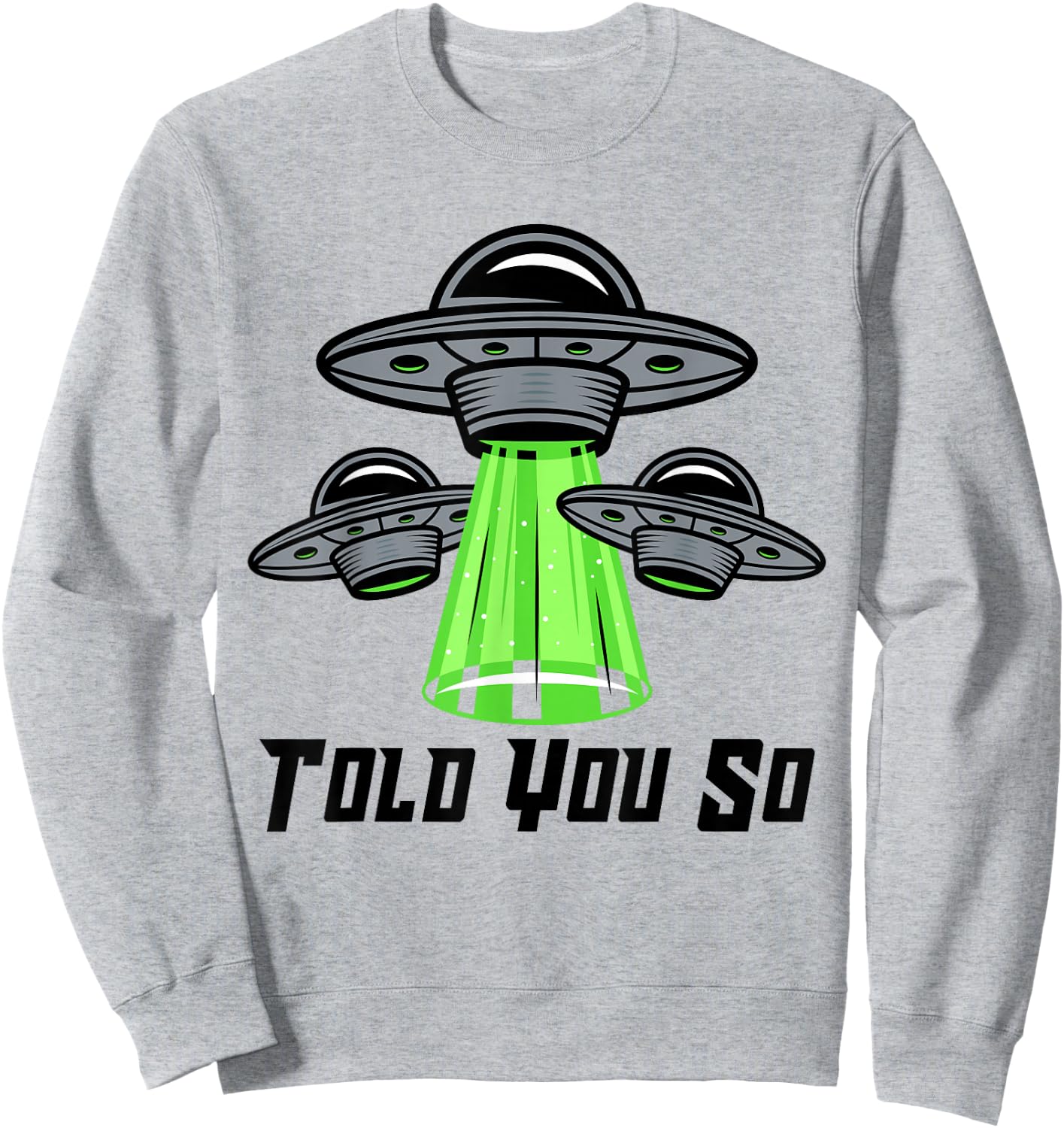 TOLD YOU SO Alien Abduction Humor Beyond Earth Ufo Fan Sweatshirt - Sweatshirt | Ash