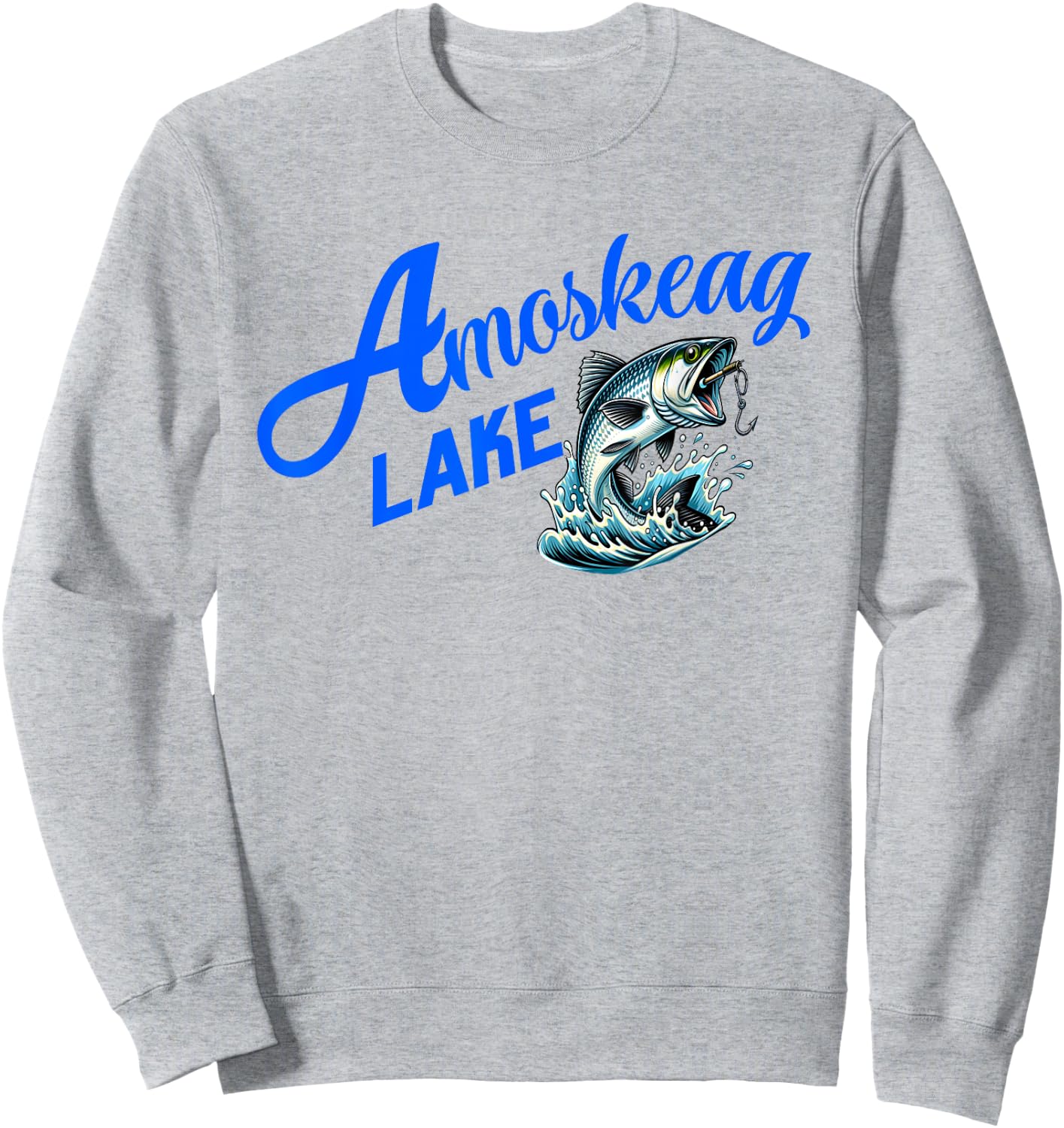 Amoskeag Lake Funny Fishing Sweatshirt - Sweatshirt | Ash