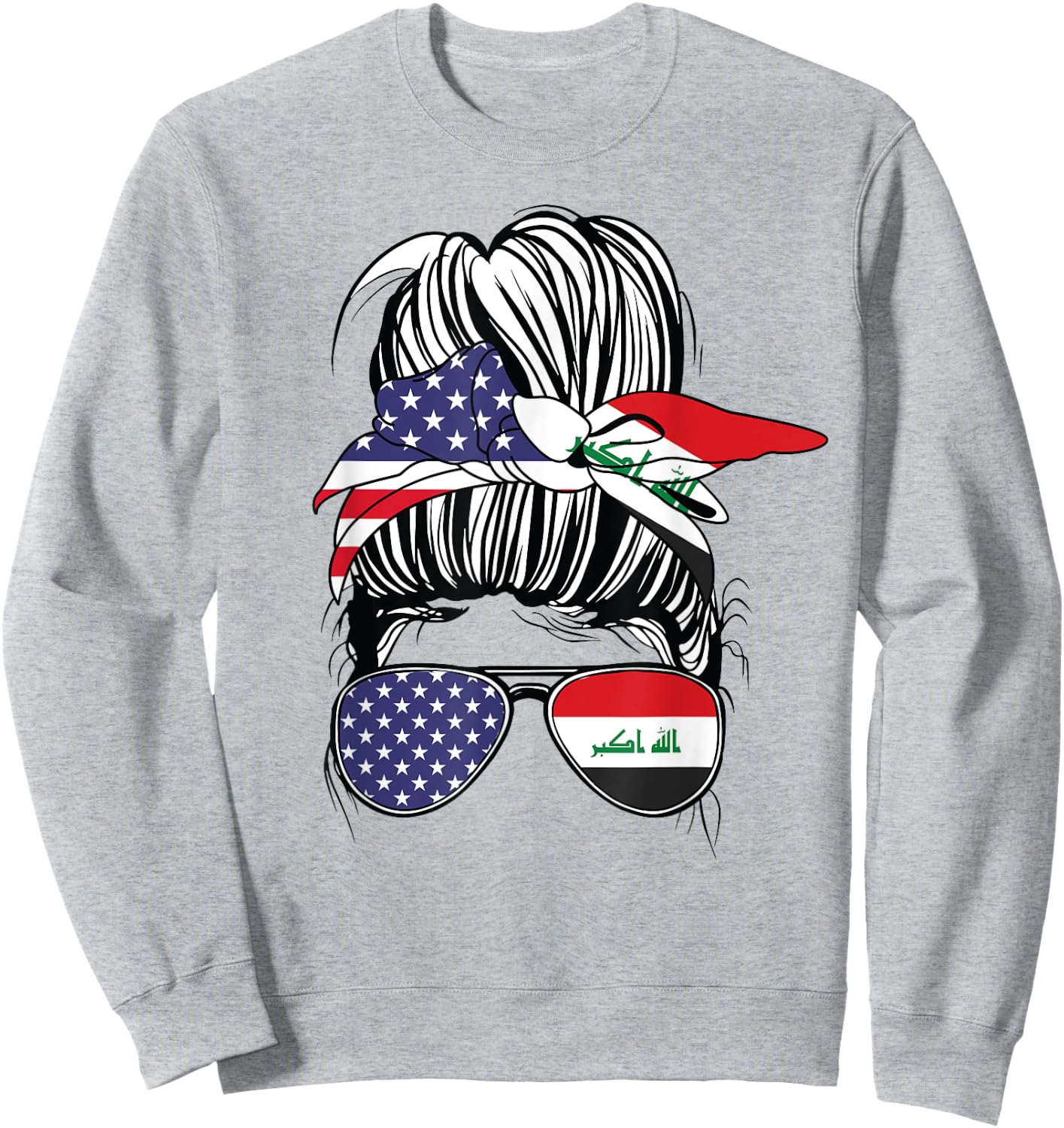 Iraqi American Heritage Iraqi Women USA Girl Iraq Sweatshirt - Sweatshirt | Ash