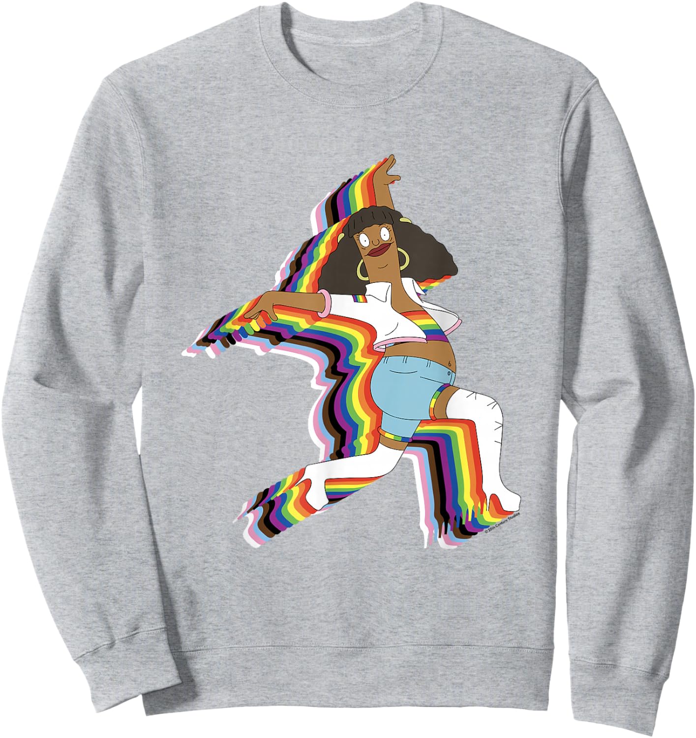 Bob's Burgers Iconic Marshmallow Dancing Chest Logo Sweatshirt - Sweatshirt | Ash