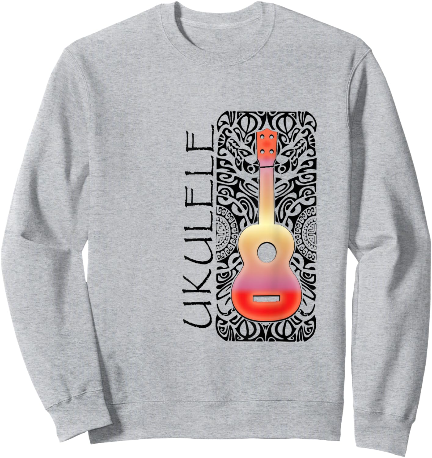UKULELE Tattoo Tribal pattern - Hawaiian Music Sweatshirt - Sweatshirt | Ash