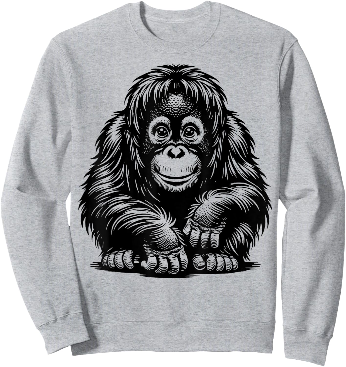 Vintage baby Orangutan Primate monkey adorable funny Sweatshirt - Sweatshirt | Ash