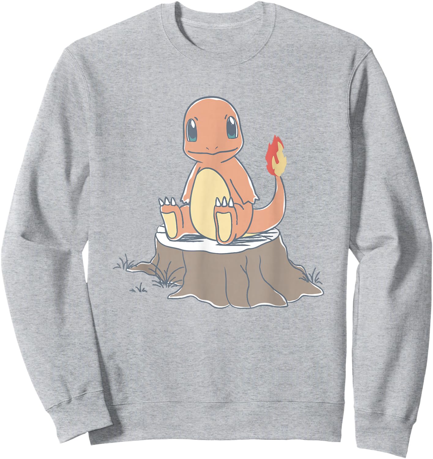 Pokémon Charmander Sitting On Tree Stump Retro Sketch Sweatshirt - Sweatshirt | Ash