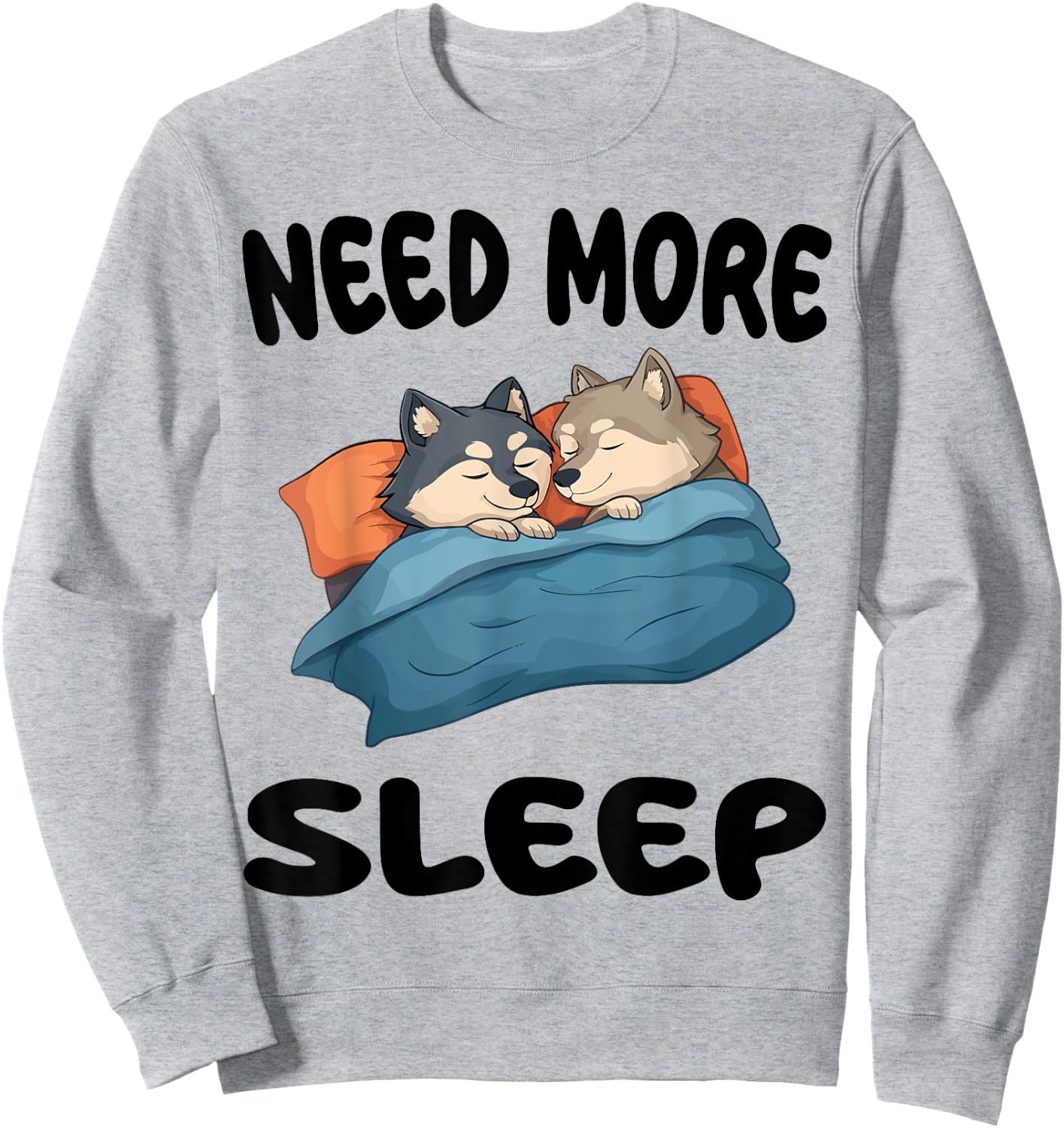 Cute Wolf Need More Sleep Pajamas Nightgown Sweatshirt - Sweatshirt | Ash