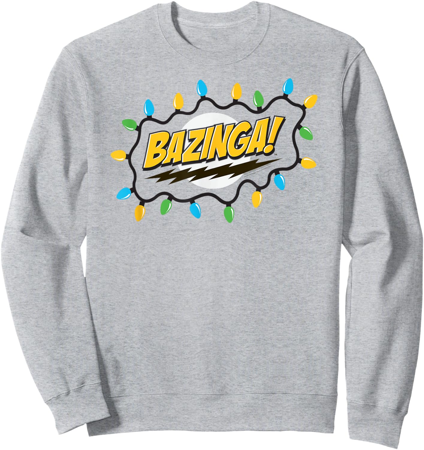 The Big Bang Theory Bazinga Christmas Lights TV Show Sweatshirt - Sweatshirt | Ash