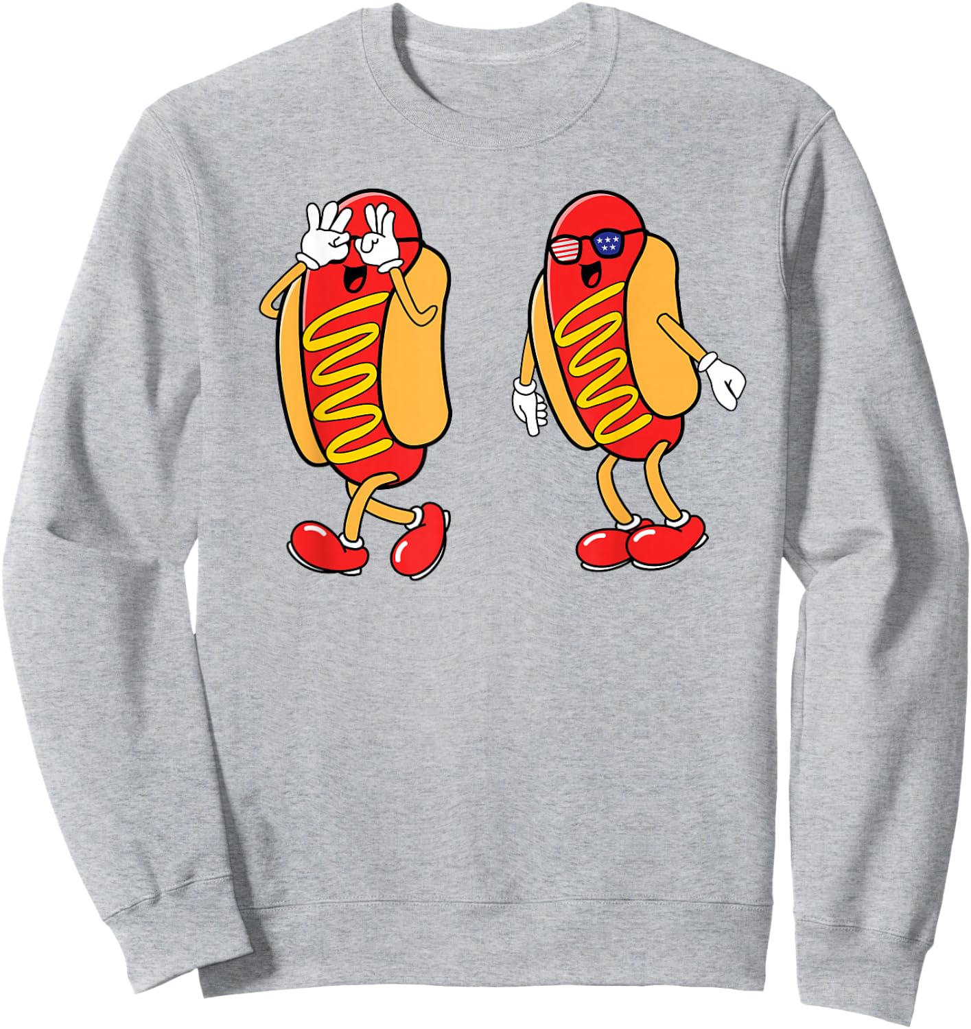 Hot Dog Griddy Dance Hotdog 4th of July Boys Kids Toddler Sweatshirt - Sweatshirt | Ash