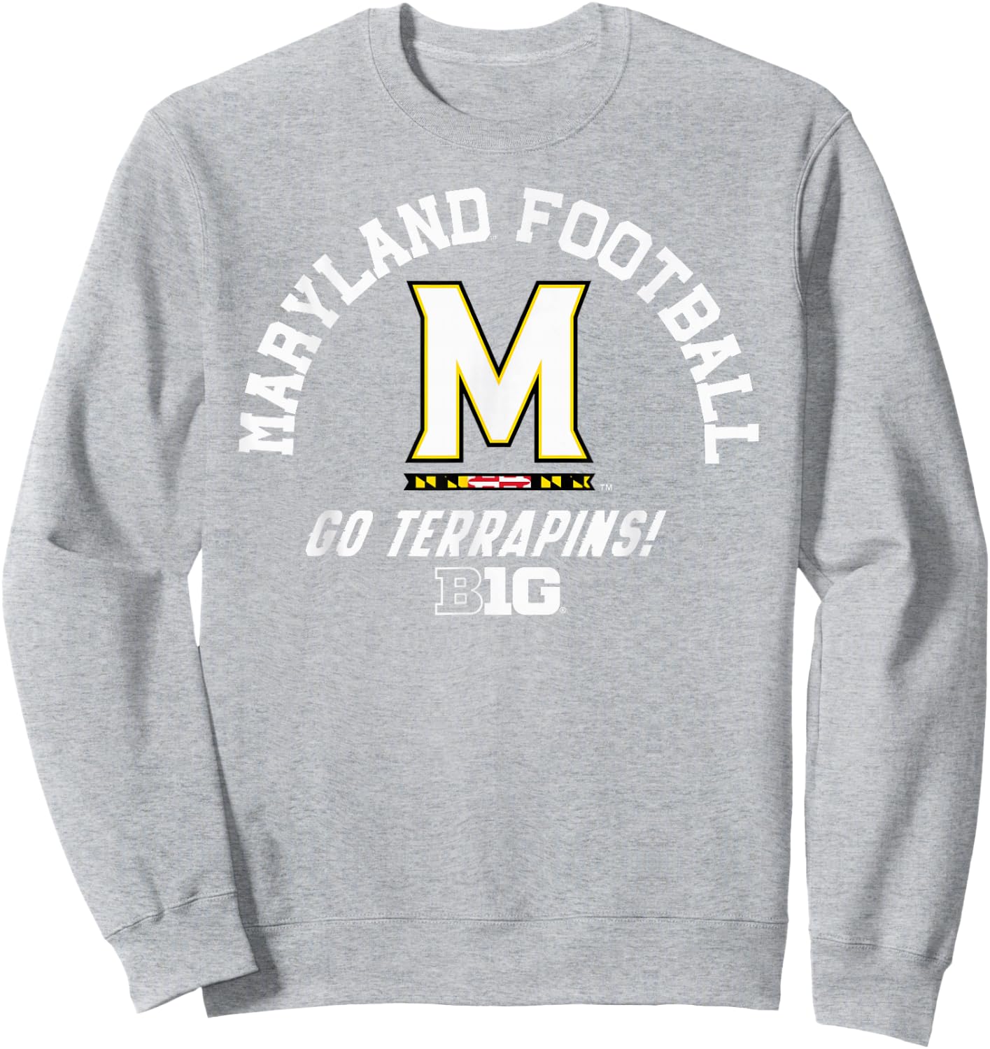 Maryland Terrapins Big 10 Football Red Officially Licensed Sweatshirt - Sweatshirt | Ash