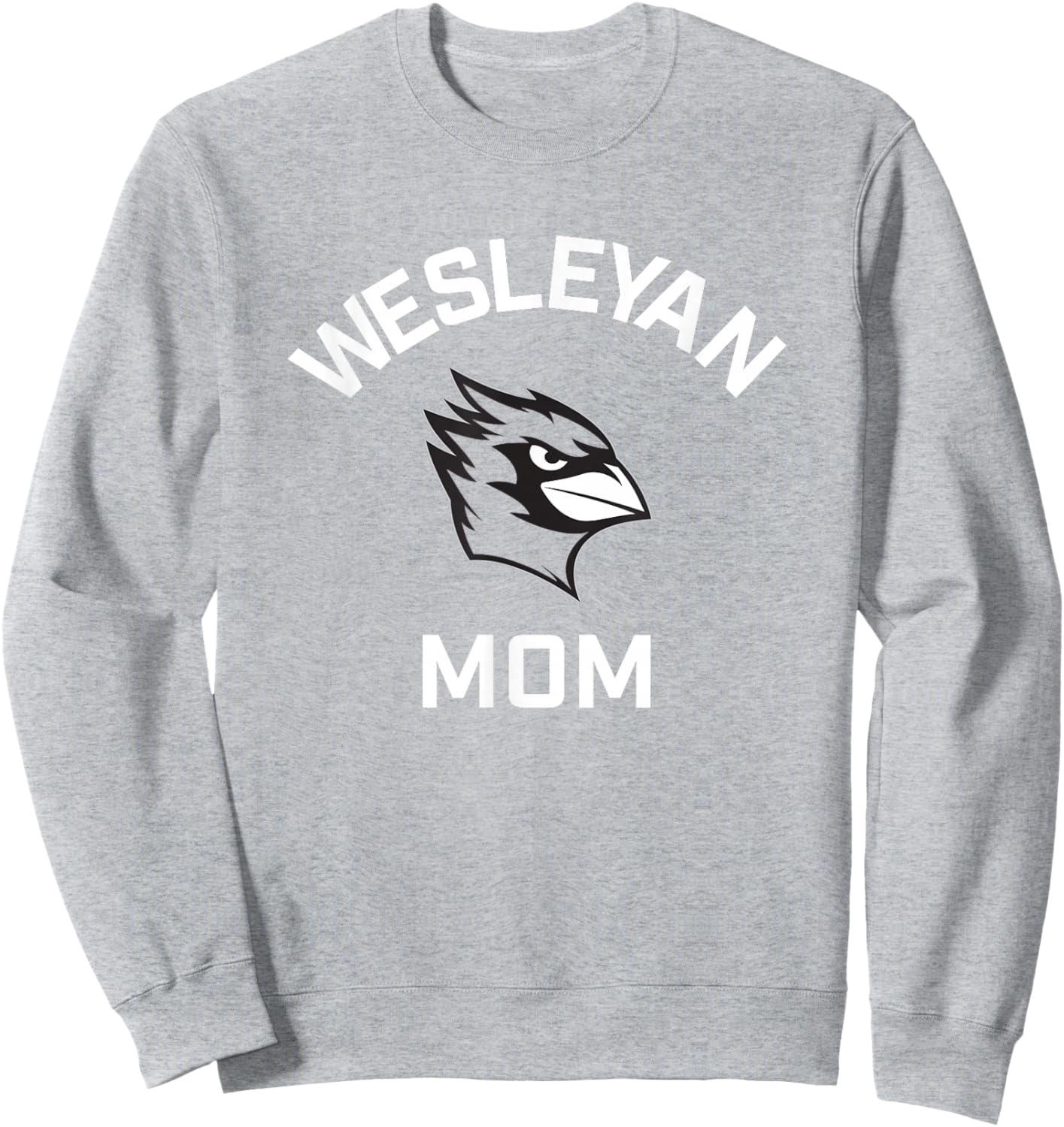 Wesleyan University Cardinals Arched Mom Sweatshirt - Sweatshirt | Ash