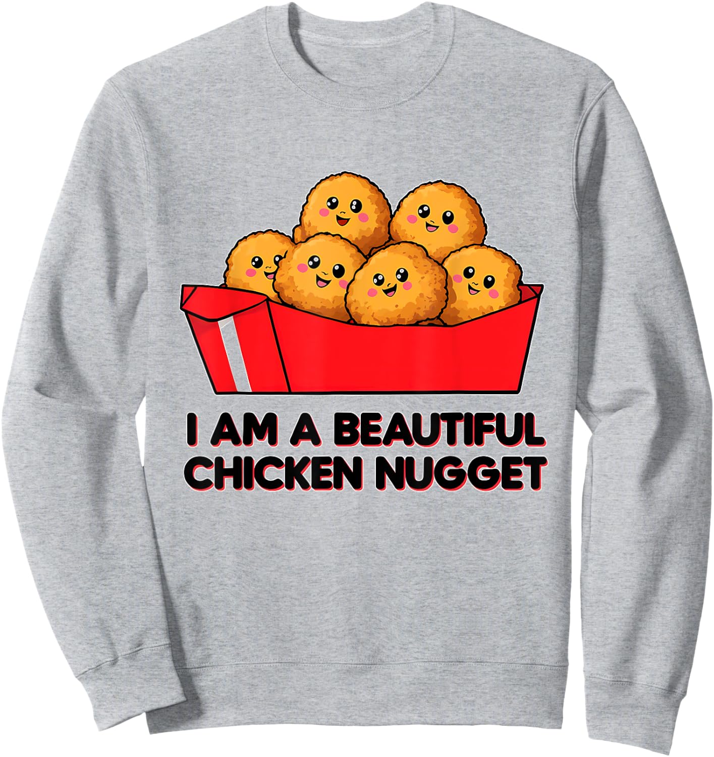 I'm A Beautiful Chicken Nugget Halloween Costume Sweatshirt - Sweatshirt | Ash