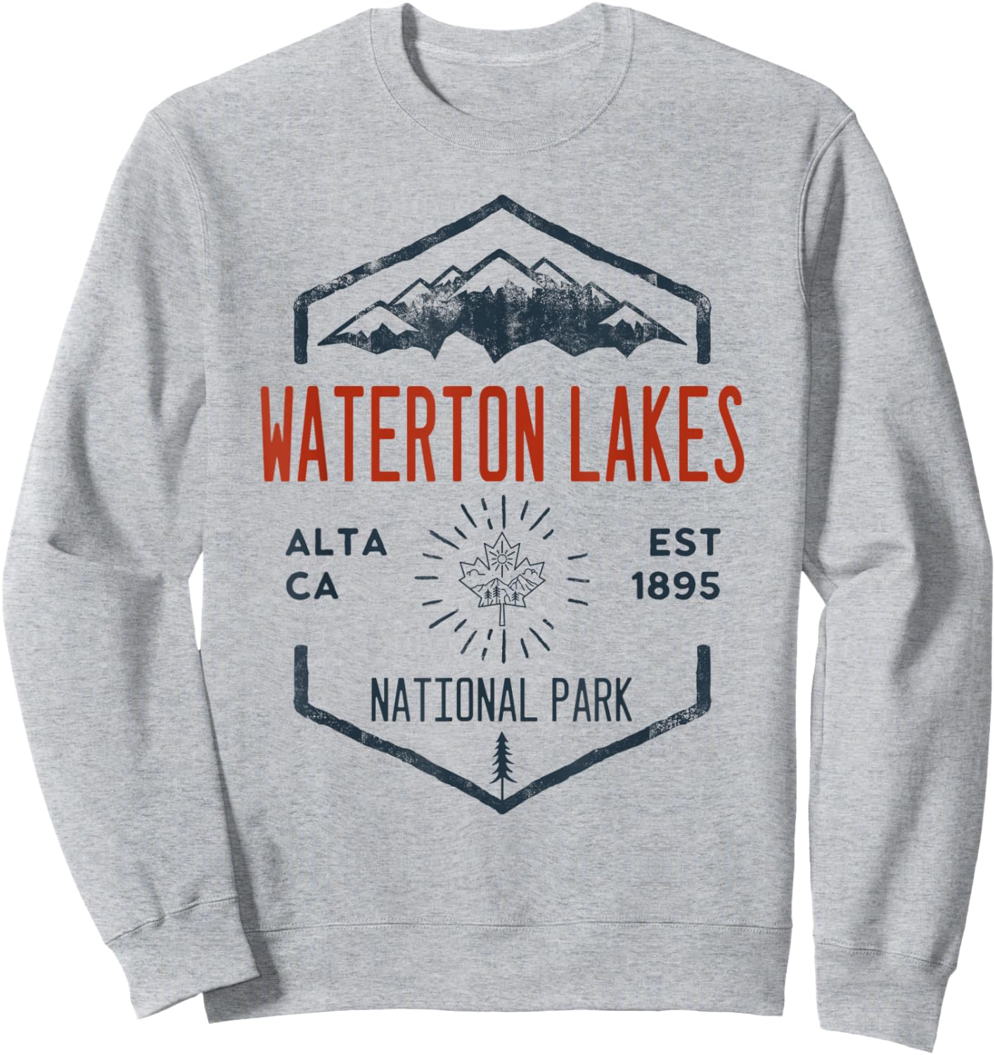 Waterton Lakes National Park Canada Vintage Sweatshirt - Sweatshirt | Ash