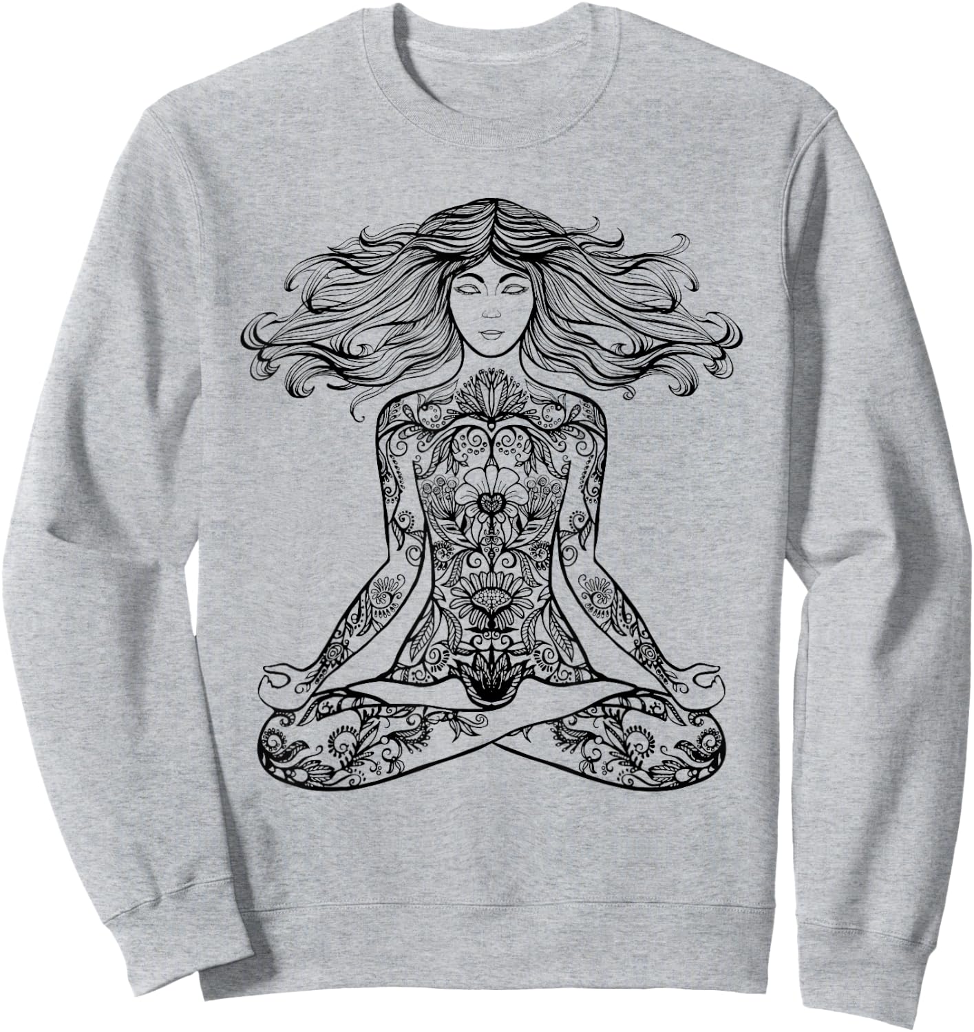 Zen Meditation T Shirt Cute Yoga Clothes Gifts Men Sweatshirt - Sweatshirt | Ash