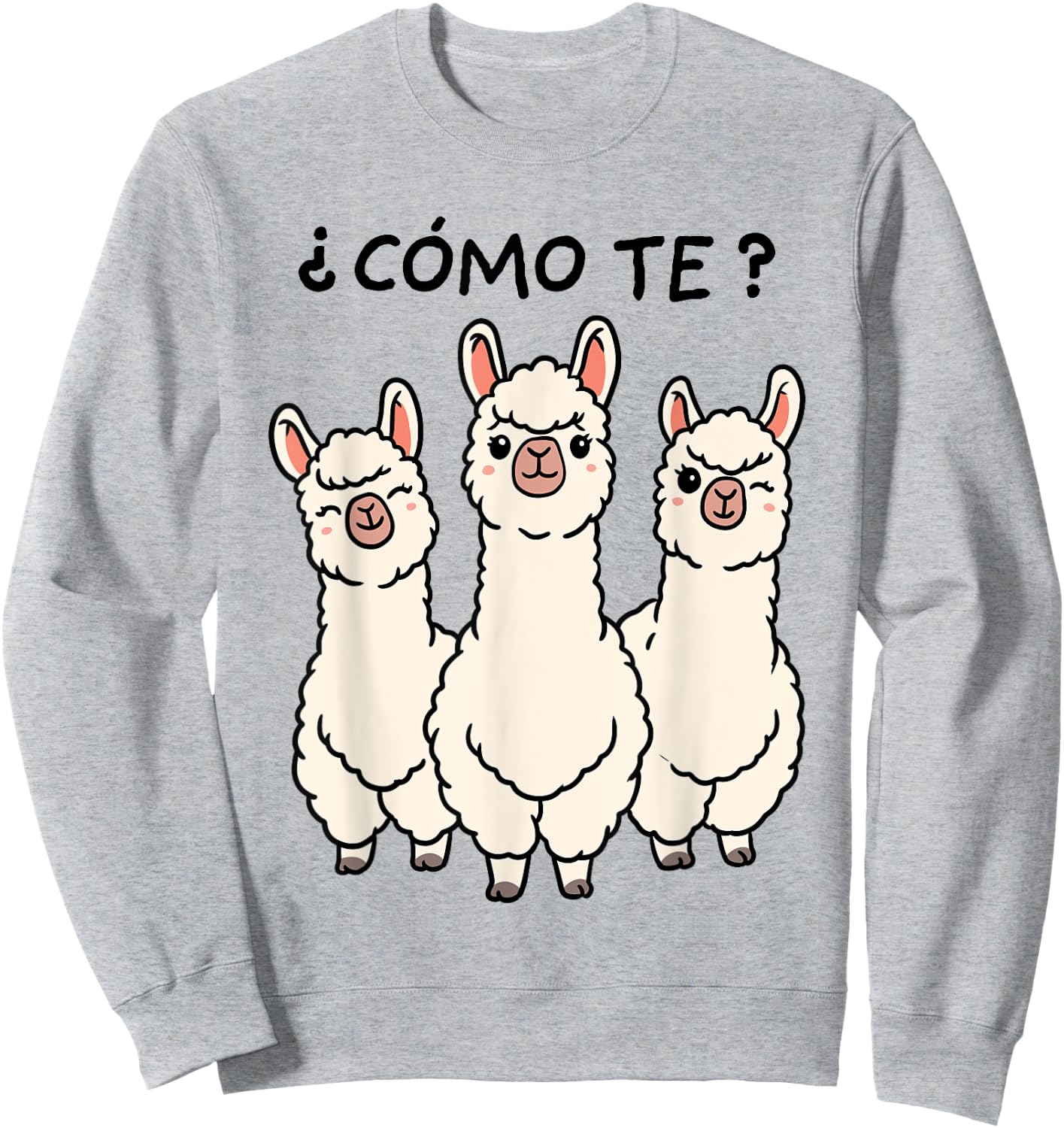 Como Te Llamas Shirt Funny Llama Spanish Teacher Joke Men Women Kids Sweatshirt - Sweatshirt | Ash