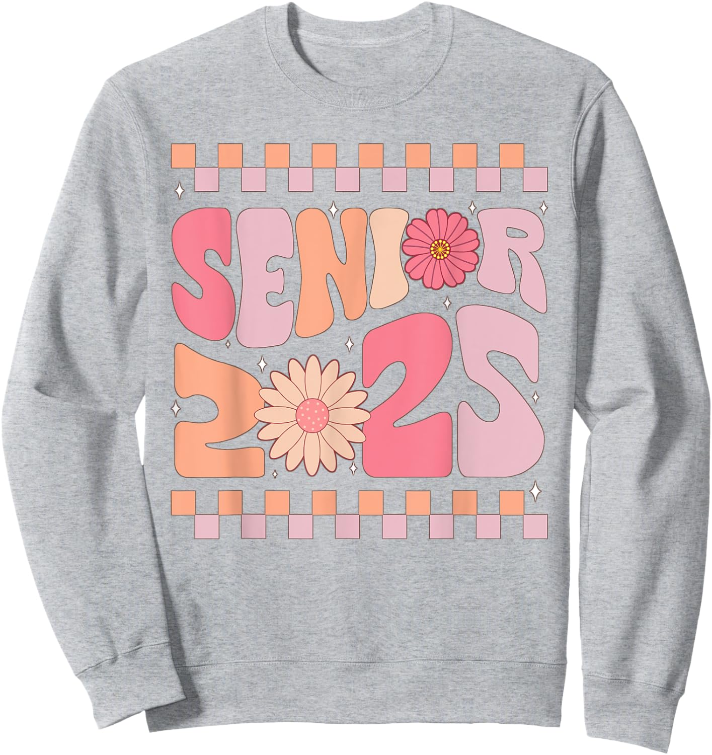 Class of 2025 Senior 25 senior for girls pink groovy Sweatshirt - Sweatshirt | Ash