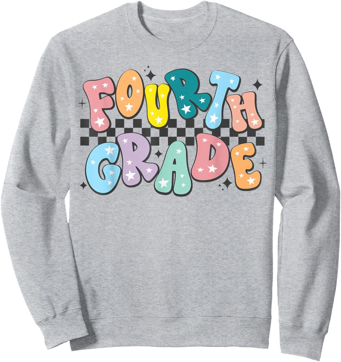 Retro Fourth Grade Teacher Kids Back To School 4th Grade Sweatshirt - Sweatshirt | Ash