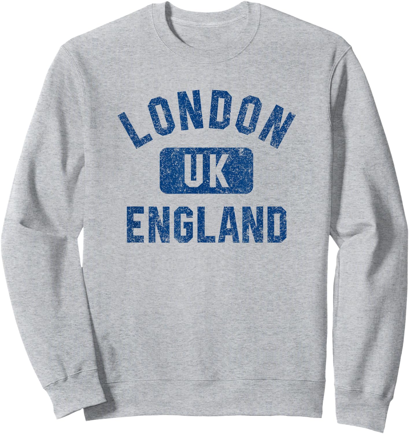London England UK Gym Style Distressed Dark Blue Print Sweatshirt - Sweatshirt | Ash