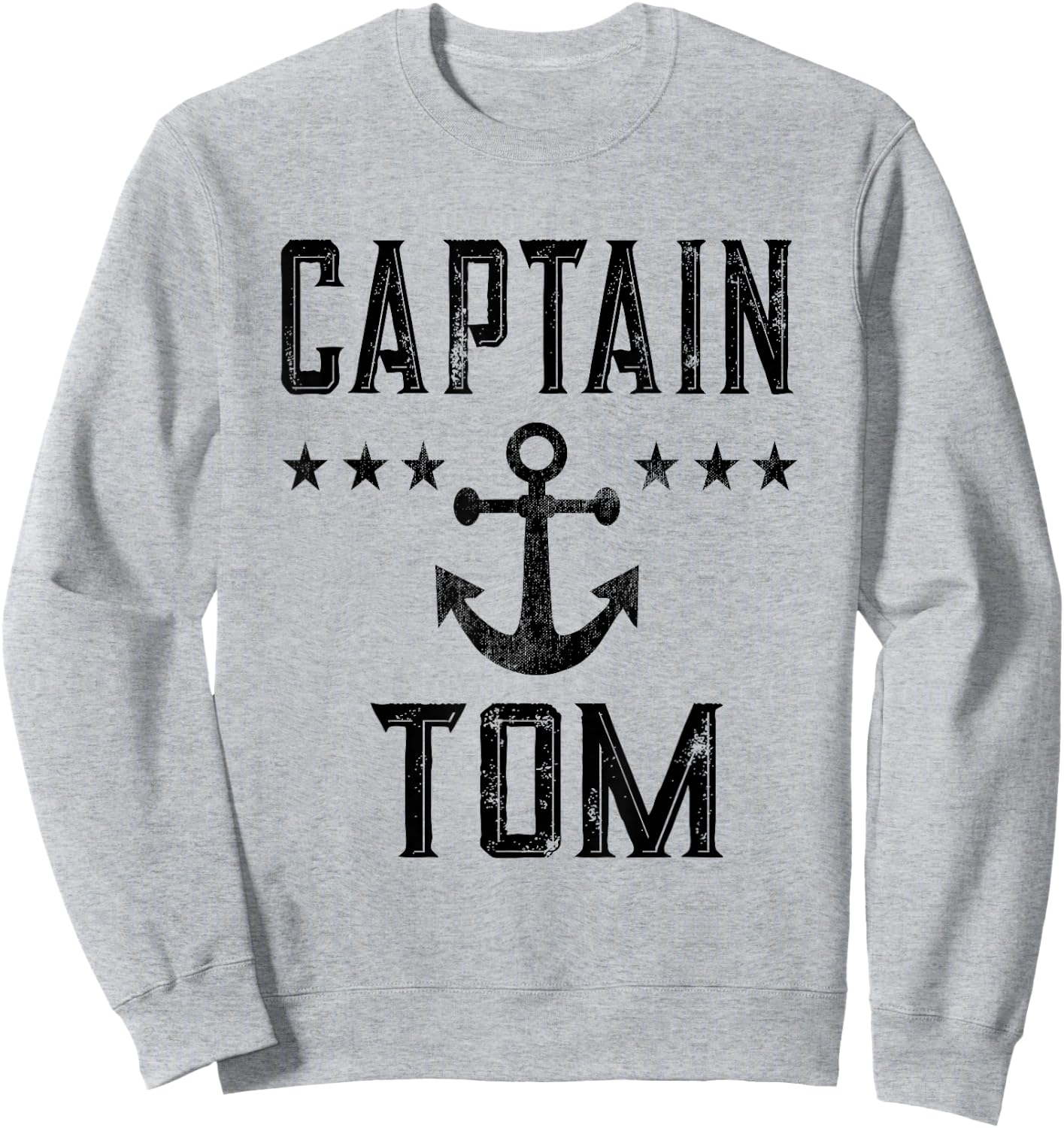 Captain Tom - Personalized Nautical Boating Boat Owner Art Sweatshirt - Sweatshirt | Ash