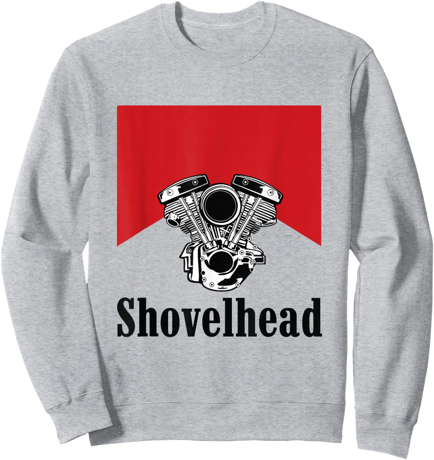 Vintage HD Motorcycle VTwin ShovelHead Engine Drawing Biker Sweatshirt - Sweatshirt | Ash