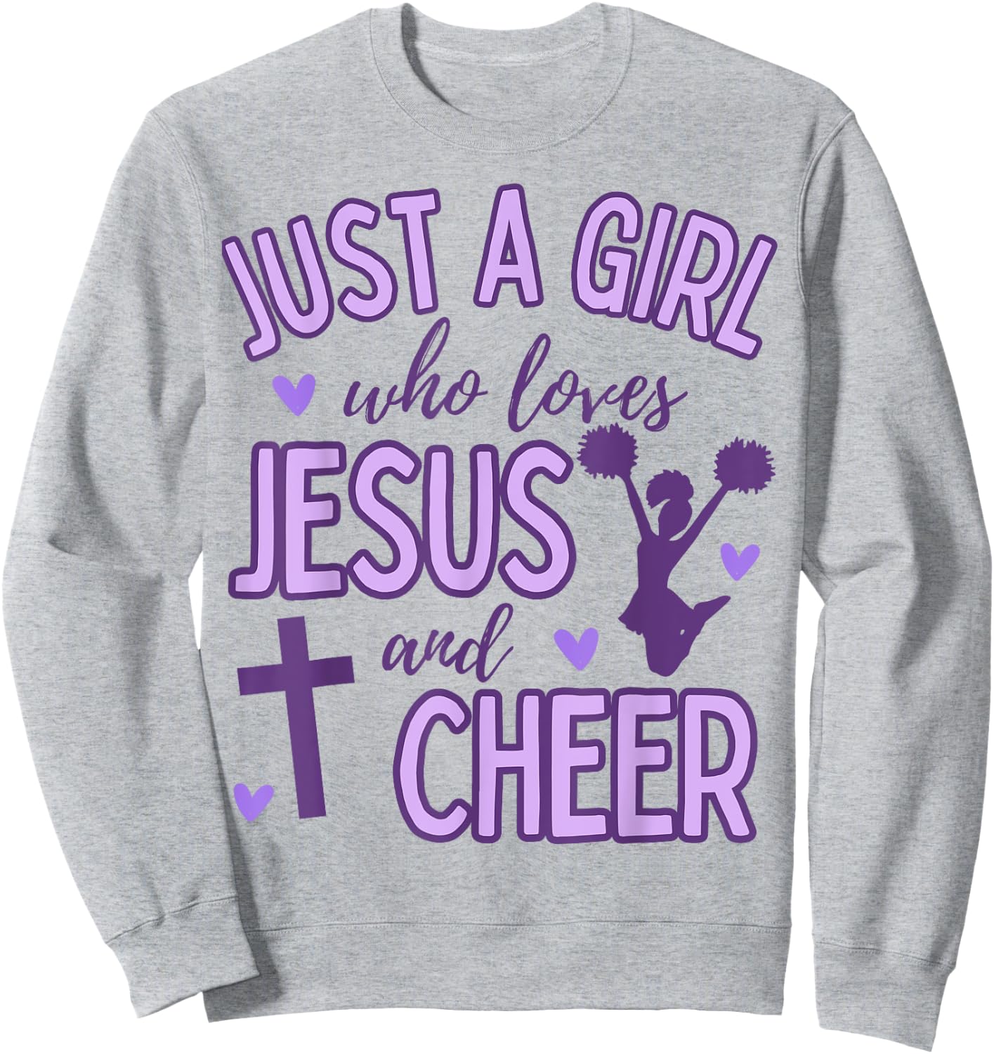 Just A Girl Who Loves Jesus and Cheer Cheerleading Christian Sweatshirt - Sweatshirt | Ash