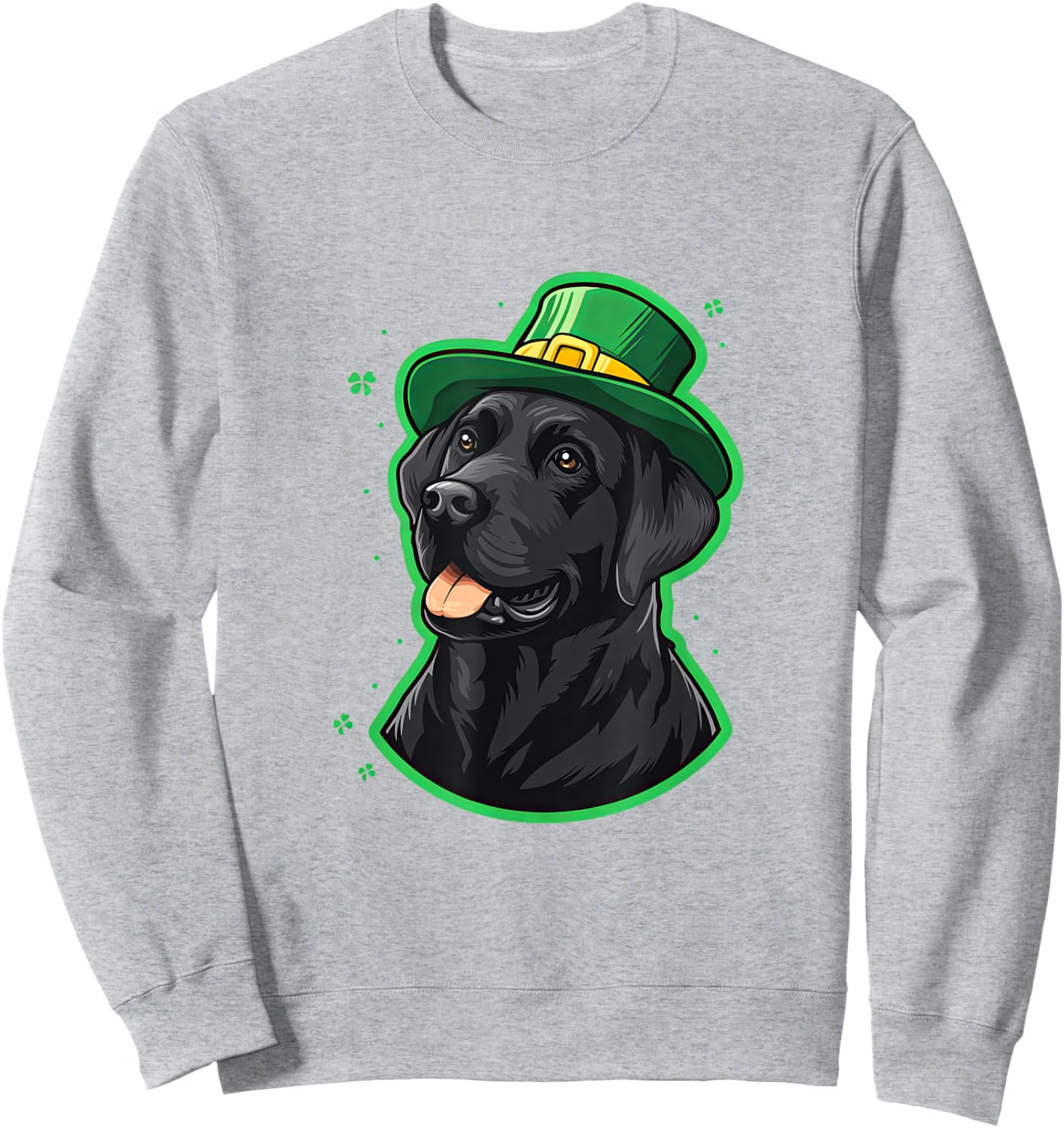 Black Lab Leprechaun - Cute St. Patrick's Day Sweatshirt - Sweatshirt | Ash