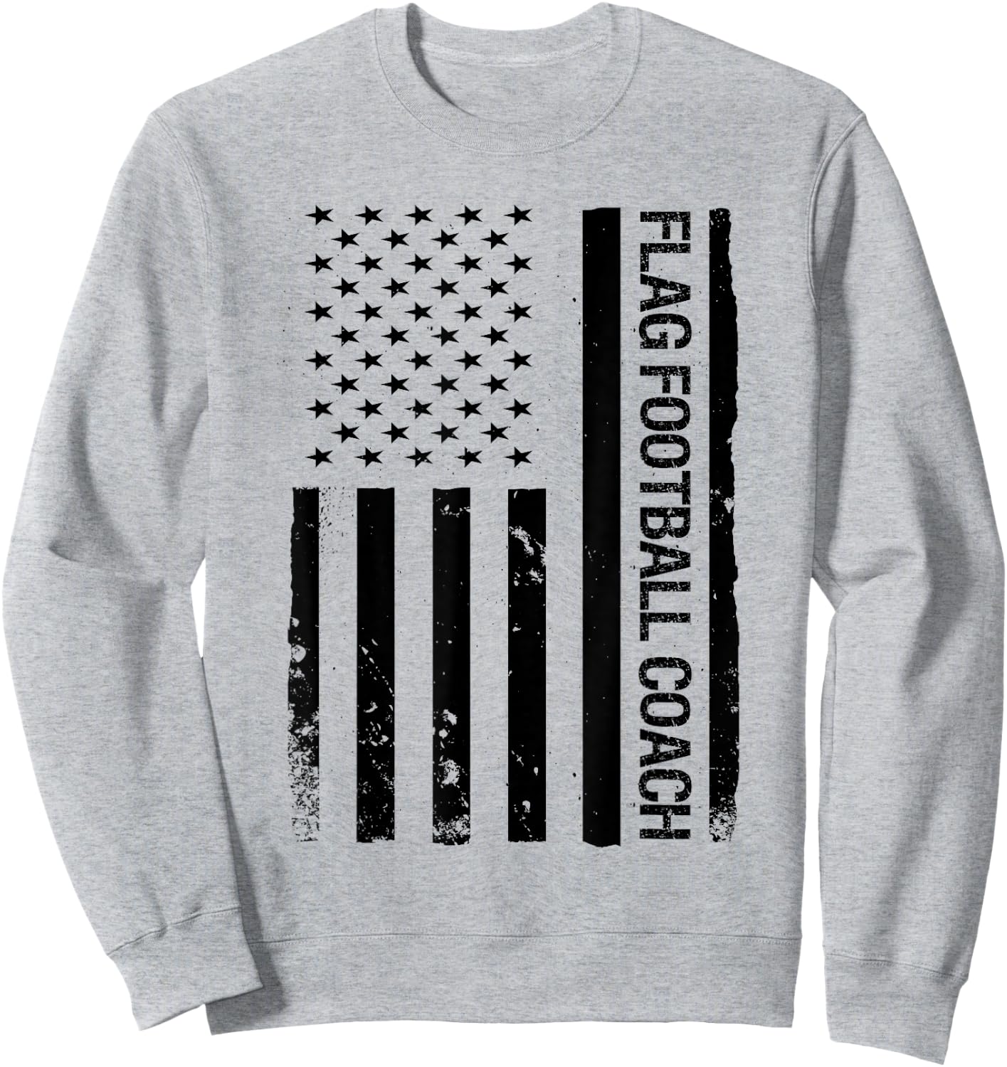 Funny Flag Football Coach USA American Flag Sweatshirt - Sweatshirt | Ash