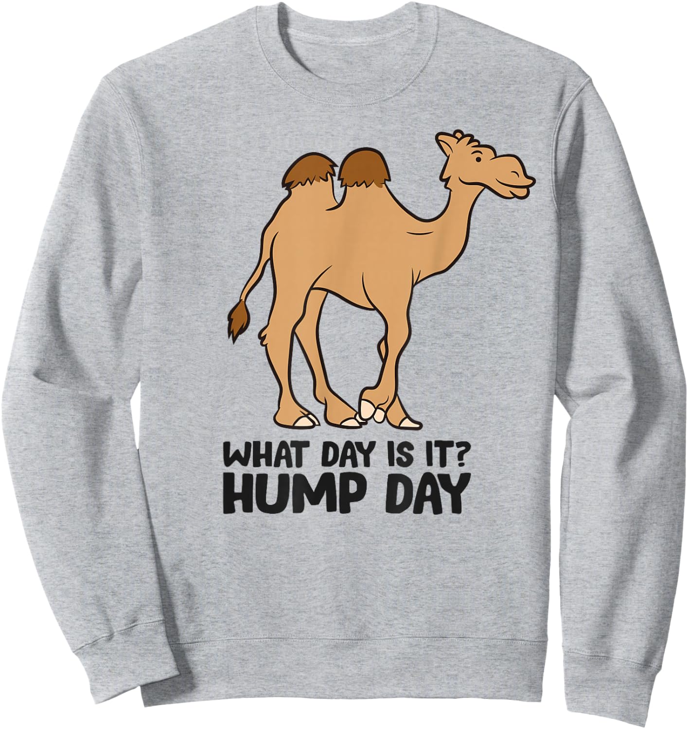 Funny Camel What Day Is It? Hump Day Funny Camels Sweatshirt - Sweatshirt | Ash