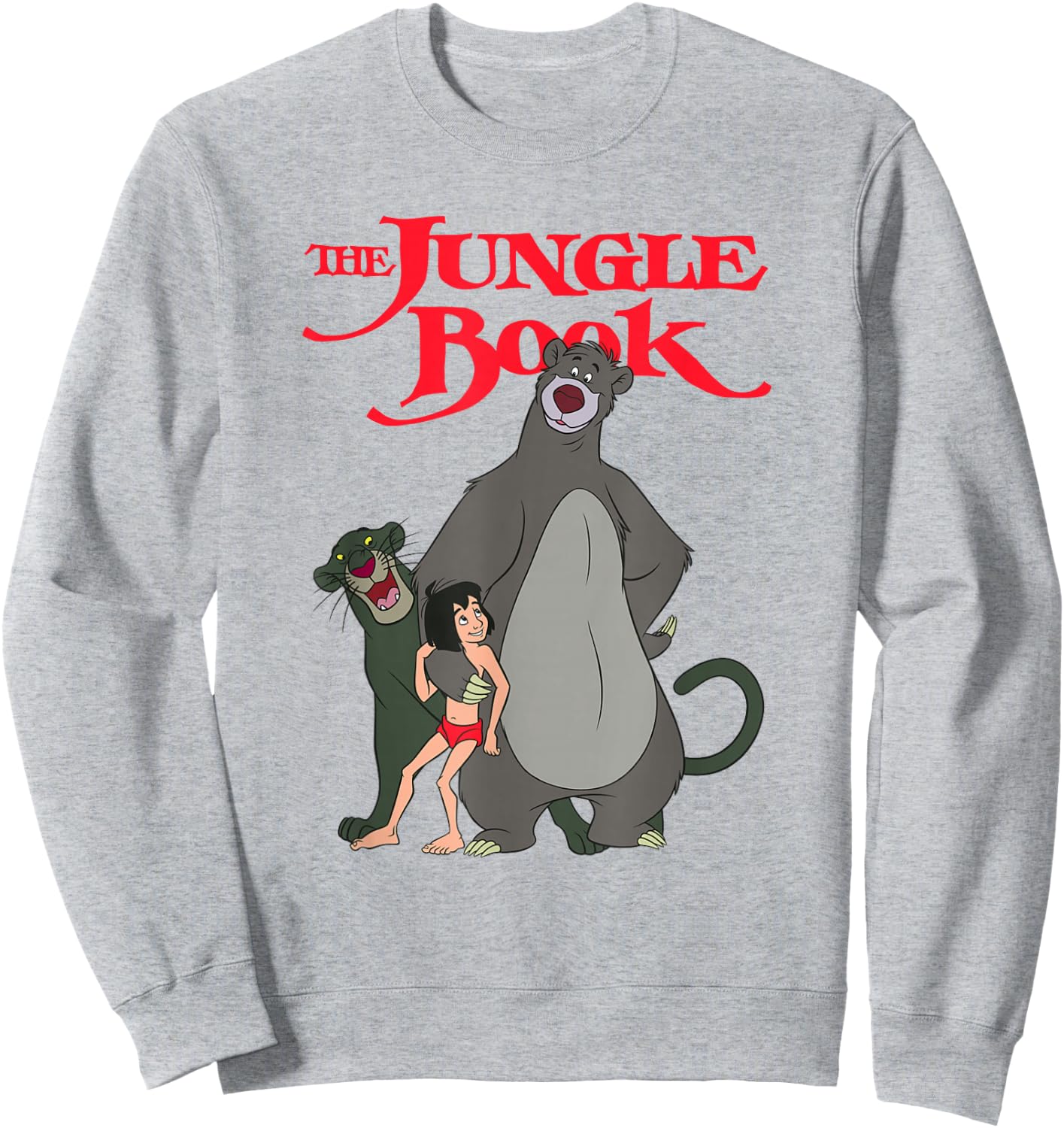 Disney The Jungle Book Group Poster Sweatshirt - Sweatshirt | Ash