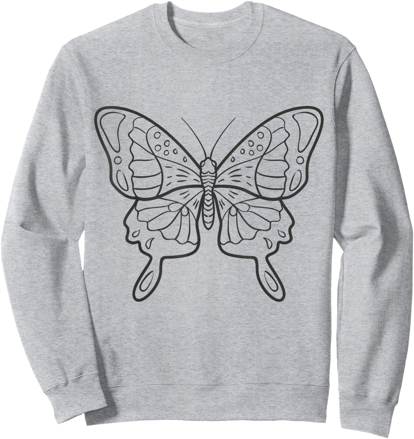Butterfly Coloring Craft Art DIY Painting Color Paint Sweatshirt - Sweatshirt | Ash