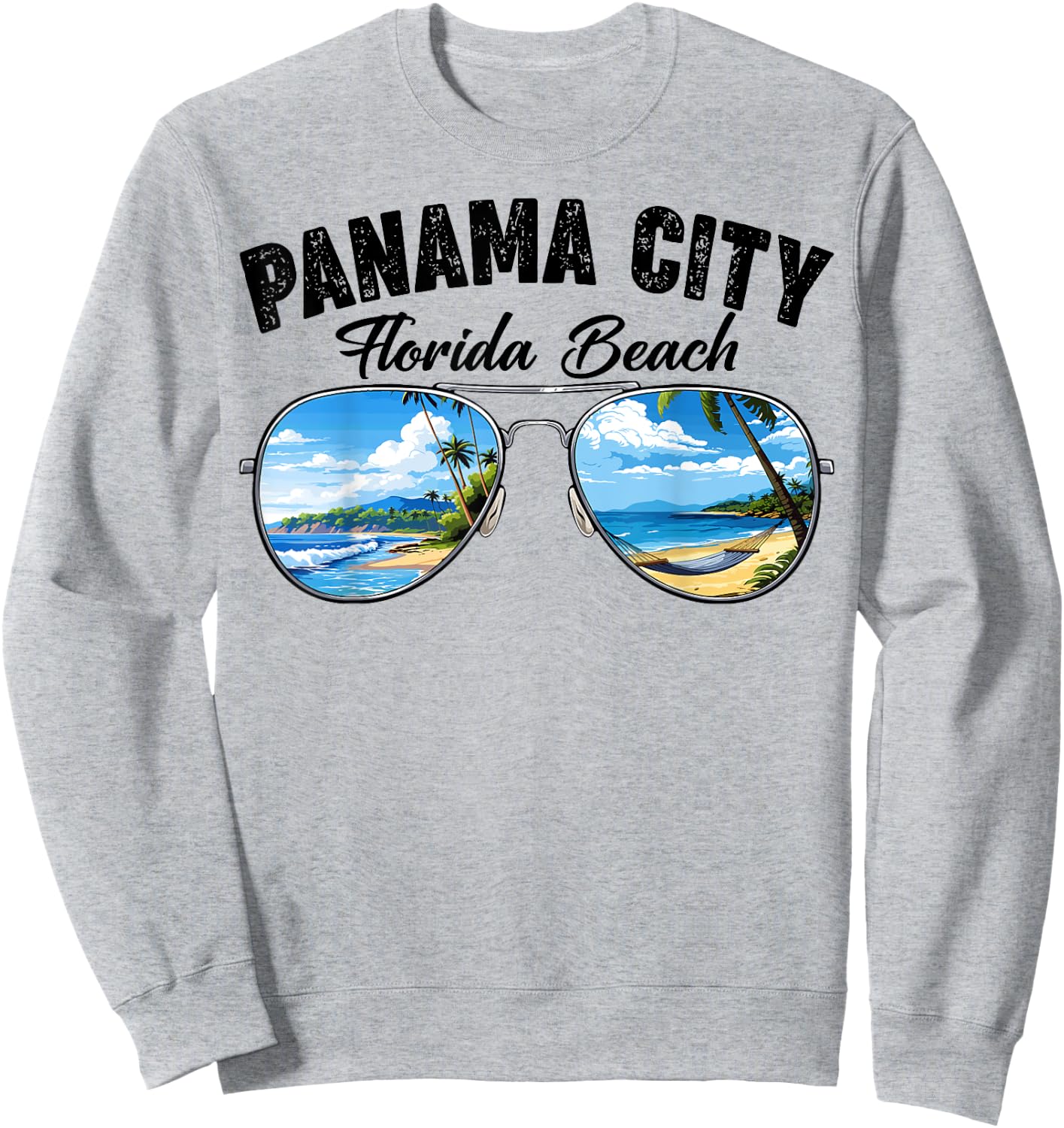 Retro Panama City Florida Beach Vibes Summer Break Vacation Men Women Kids Sweatshirt - Sweatshirt | Ash
