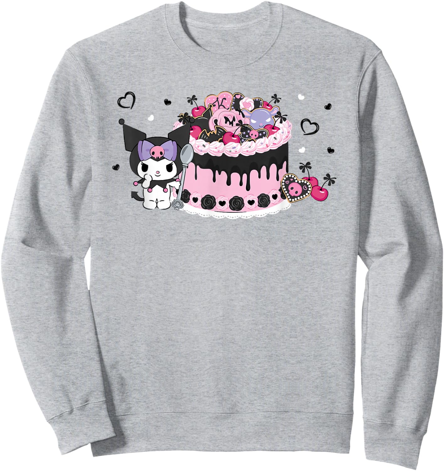 Kuromi Kawaii Cake Sweatshirt - Sweatshirt | Ash