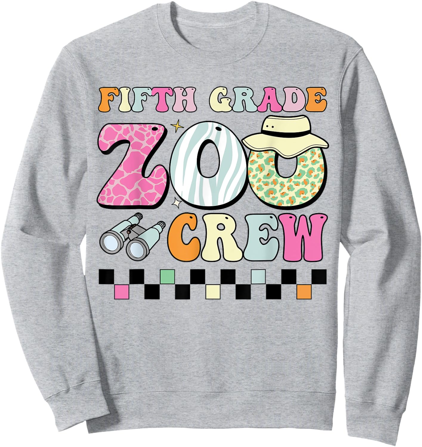 Field Zoo Trip Shirt For Teacher, Fifth Grade Crew Women Kids Sweatshirt - Sweatshirt | Ash