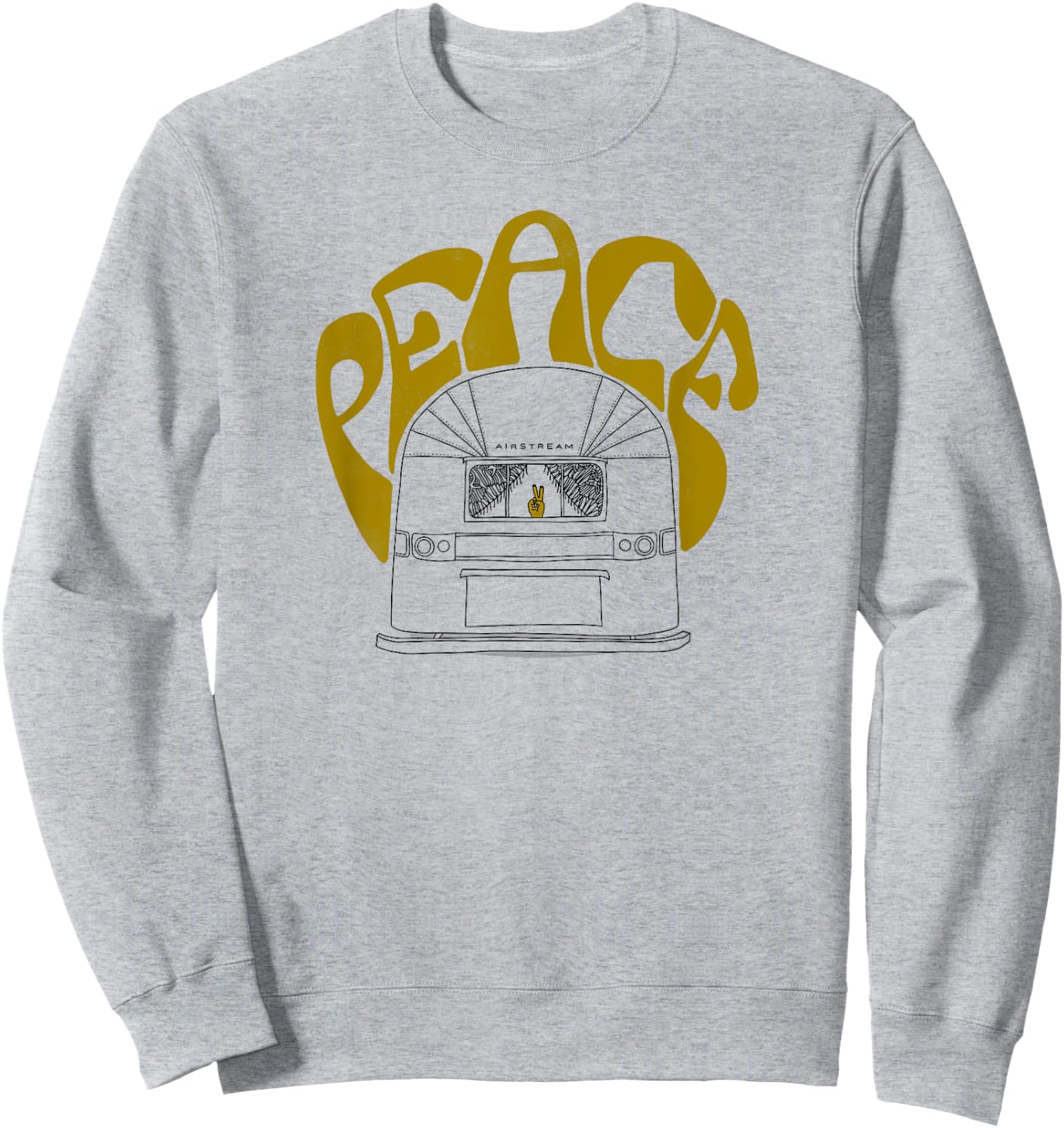 Retro 60s Airstream Hippie Peace Hand-Lettered Sweatshirt - Sweatshirt | Ash