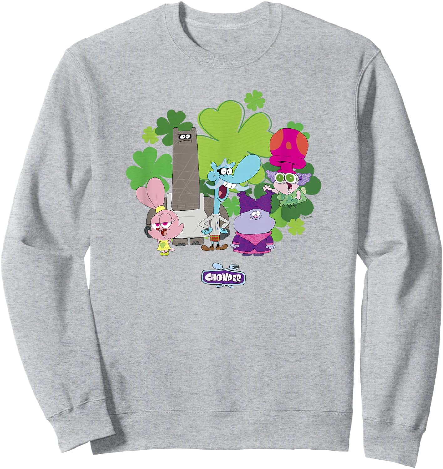 Chowder St. Patrick's Day Shamrock Group Shot Sweatshirt - Sweatshirt | Ash