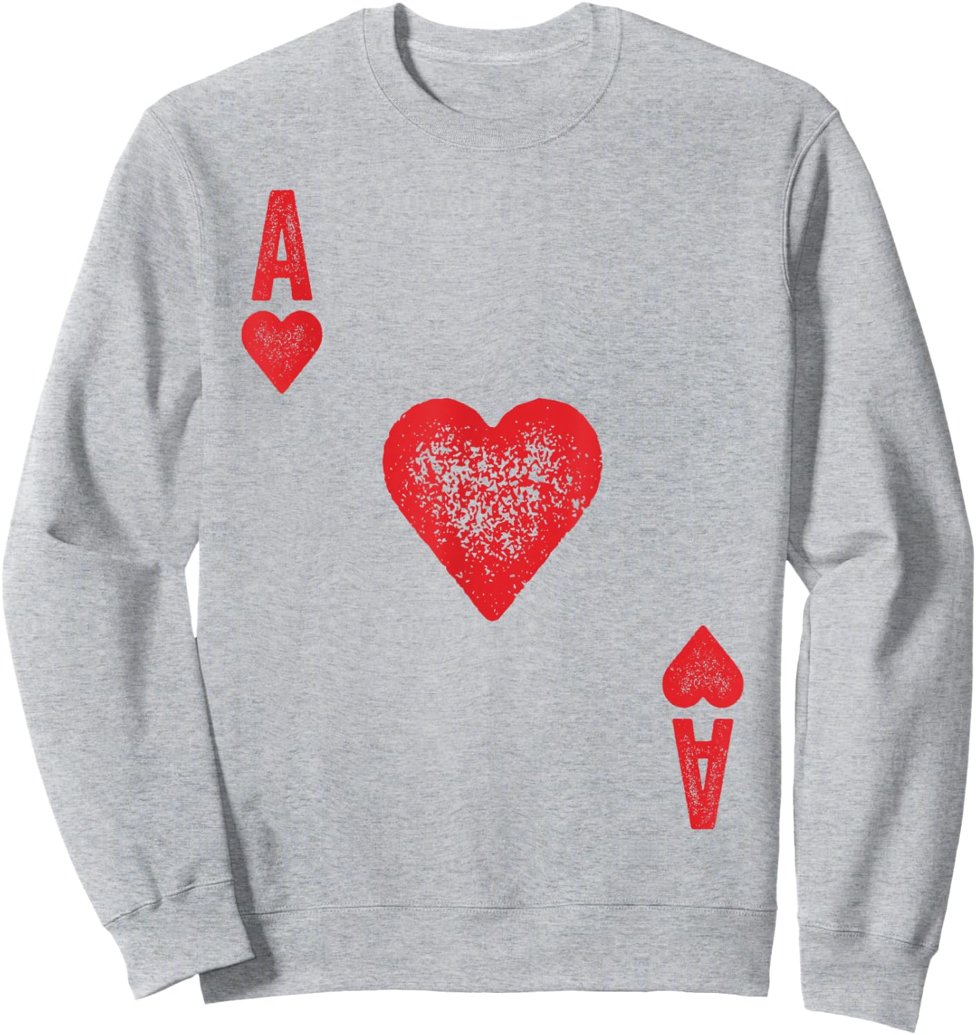 Ace of Hearts Shirt Adult Men Women Kids Card Costume Sweatshirt - Sweatshirt | Ash