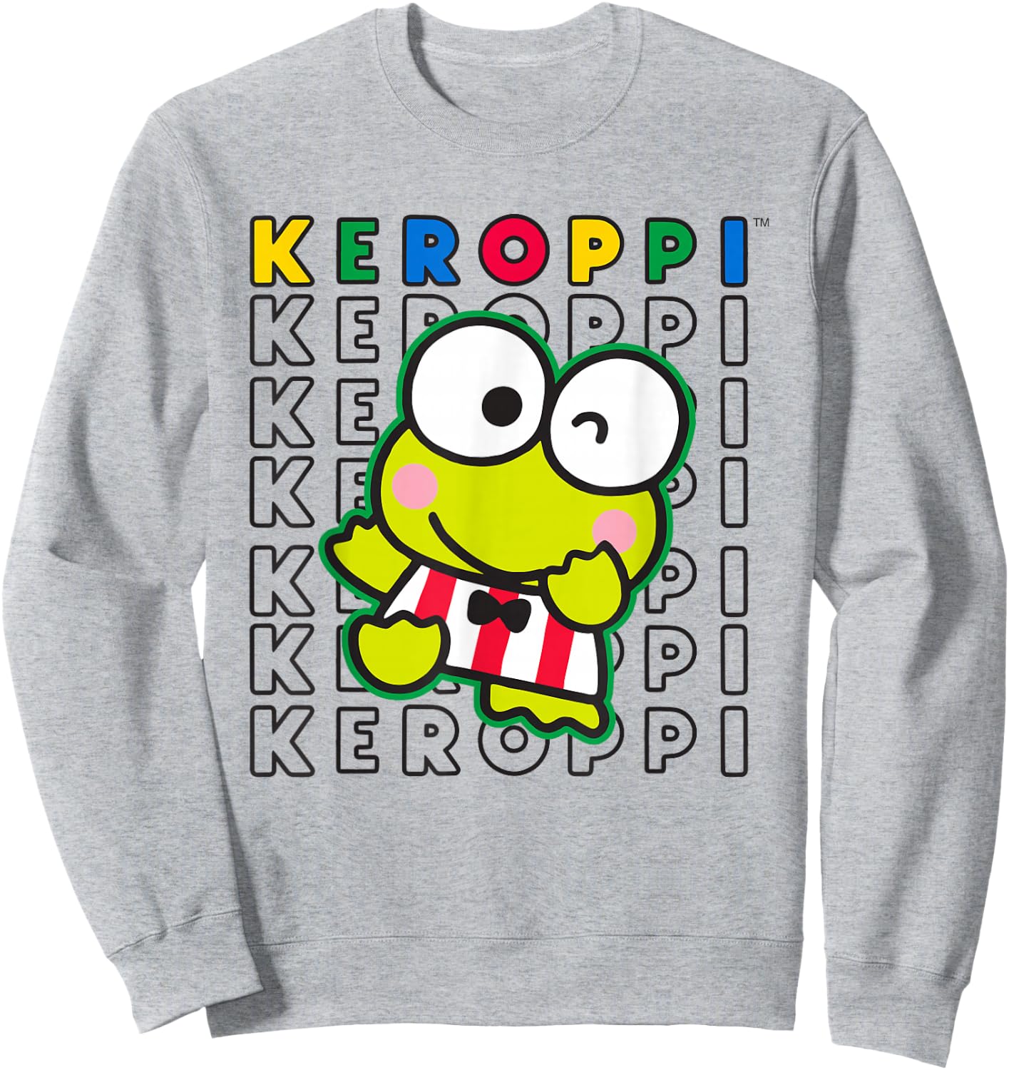 Keroppi Colorblock Name Sweatshirt - Sweatshirt | Ash
