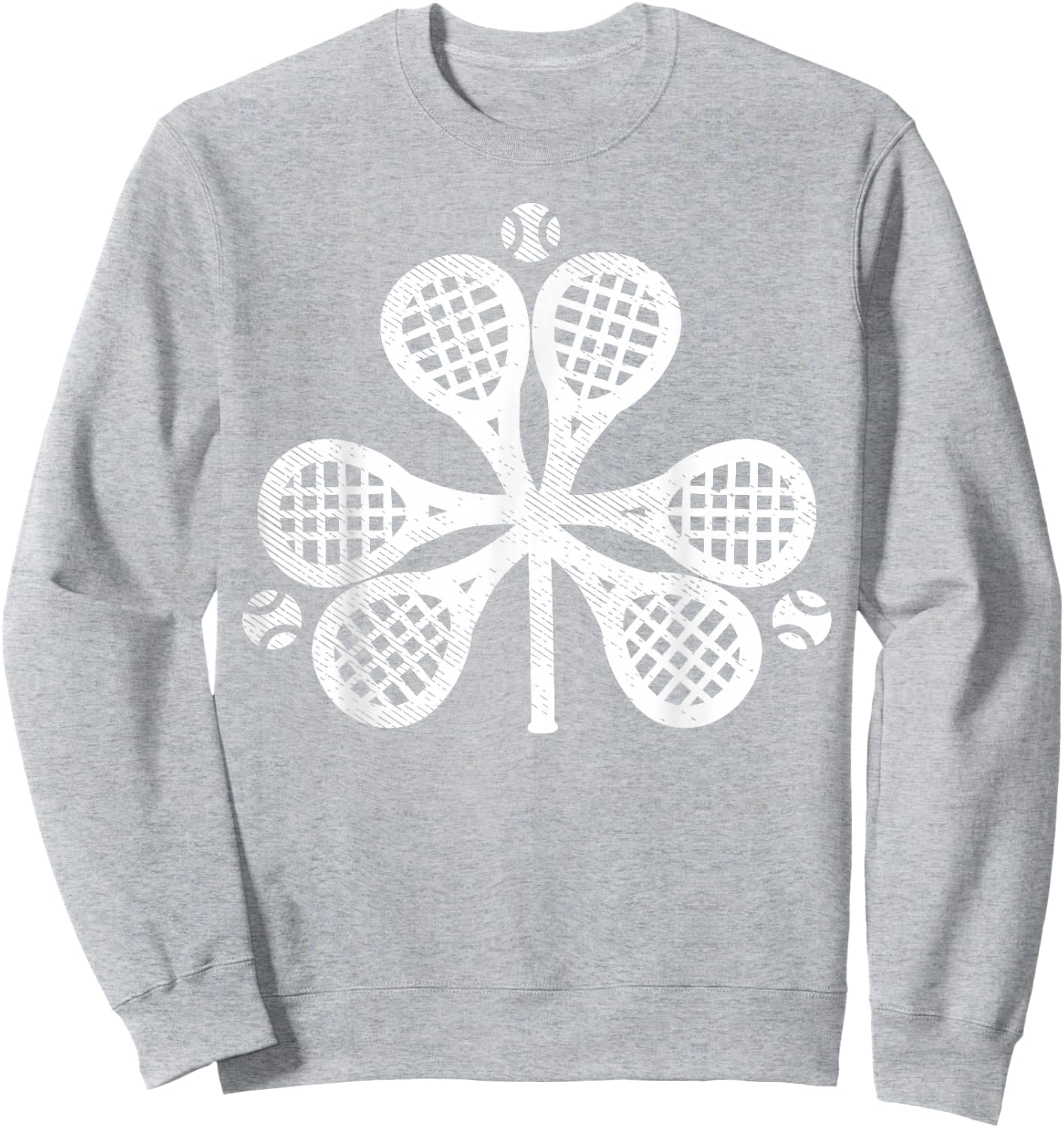 Tennis Shamrock Clover St Patricks Day Player Coach Gift Sweatshirt - Sweatshirt | Ash