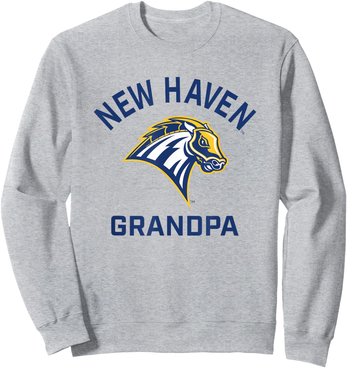 University of New Haven UNH Chargers Arched Grandpa Sweatshirt - Sweatshirt | Ash