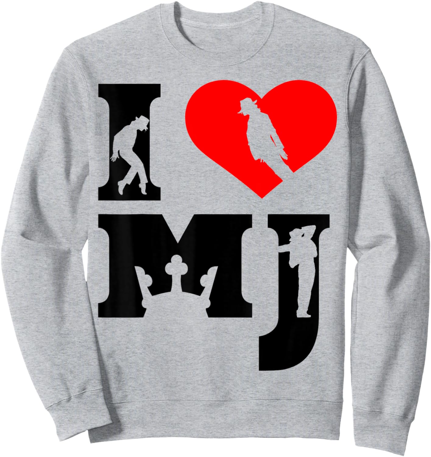 Vintage I Love MJ Shirt, I Heart MJ Retro Sweatshirt - Sweatshirt | Ash