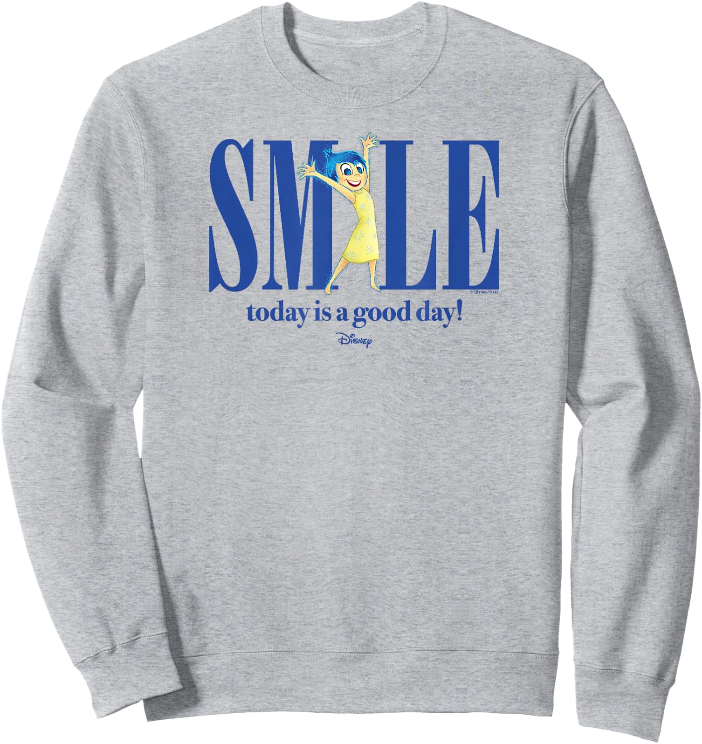 Inside Out 2 - Joy Movie Character Smile Today is A Good Day Sweatshirt - Sweatshirt | Ash