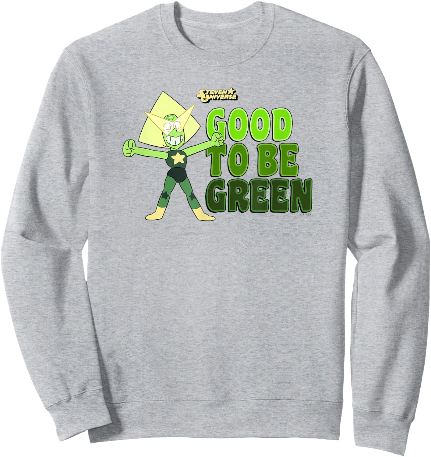 Steven Universe St. Patrick's Day Peridot Good to Be Green! Sweatshirt - Sweatshirt | Ash