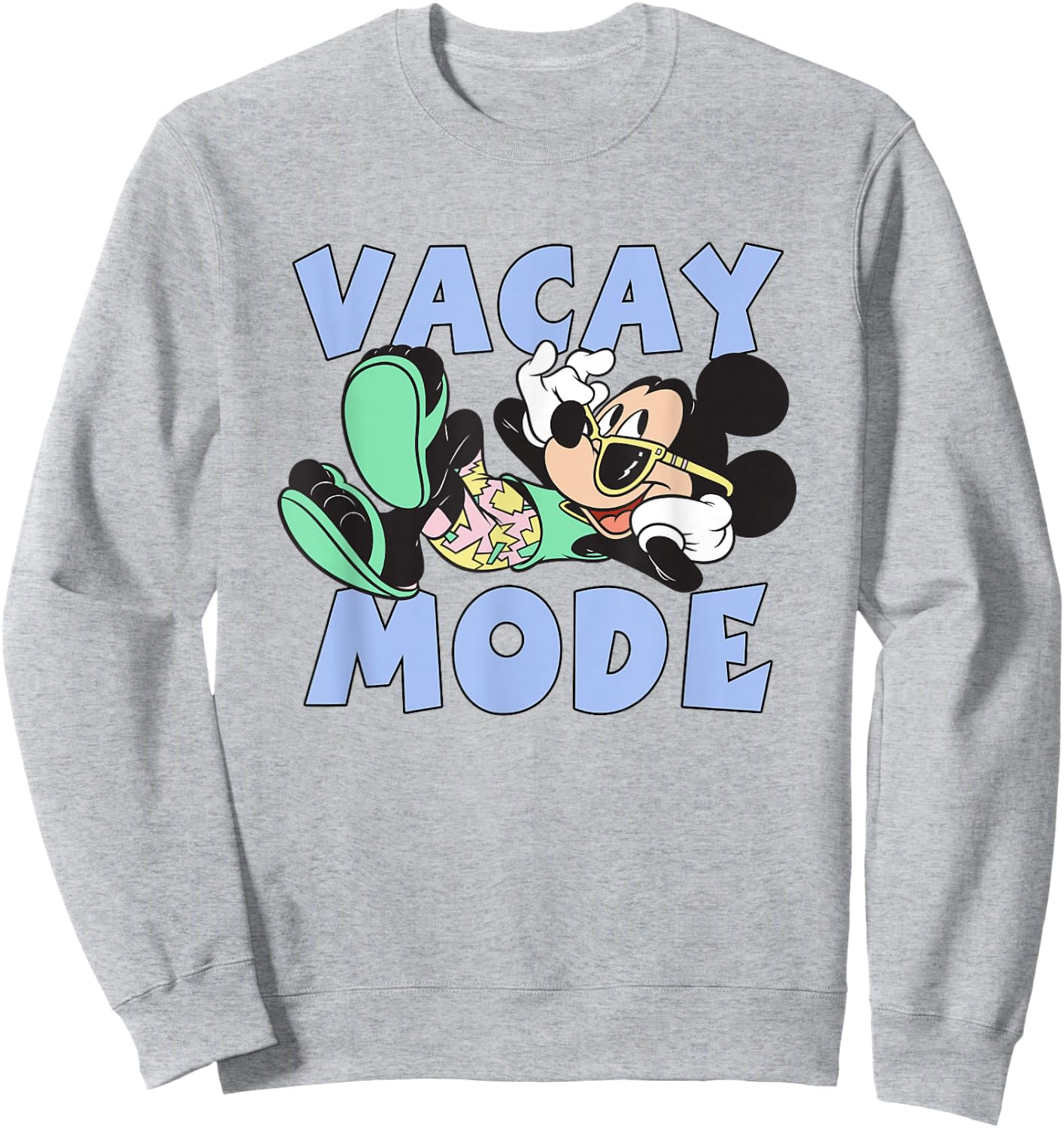 Disney Mickey And Friends Cool Mickey On Vacay Mode Logo Sweatshirt - Sweatshirt | Ash