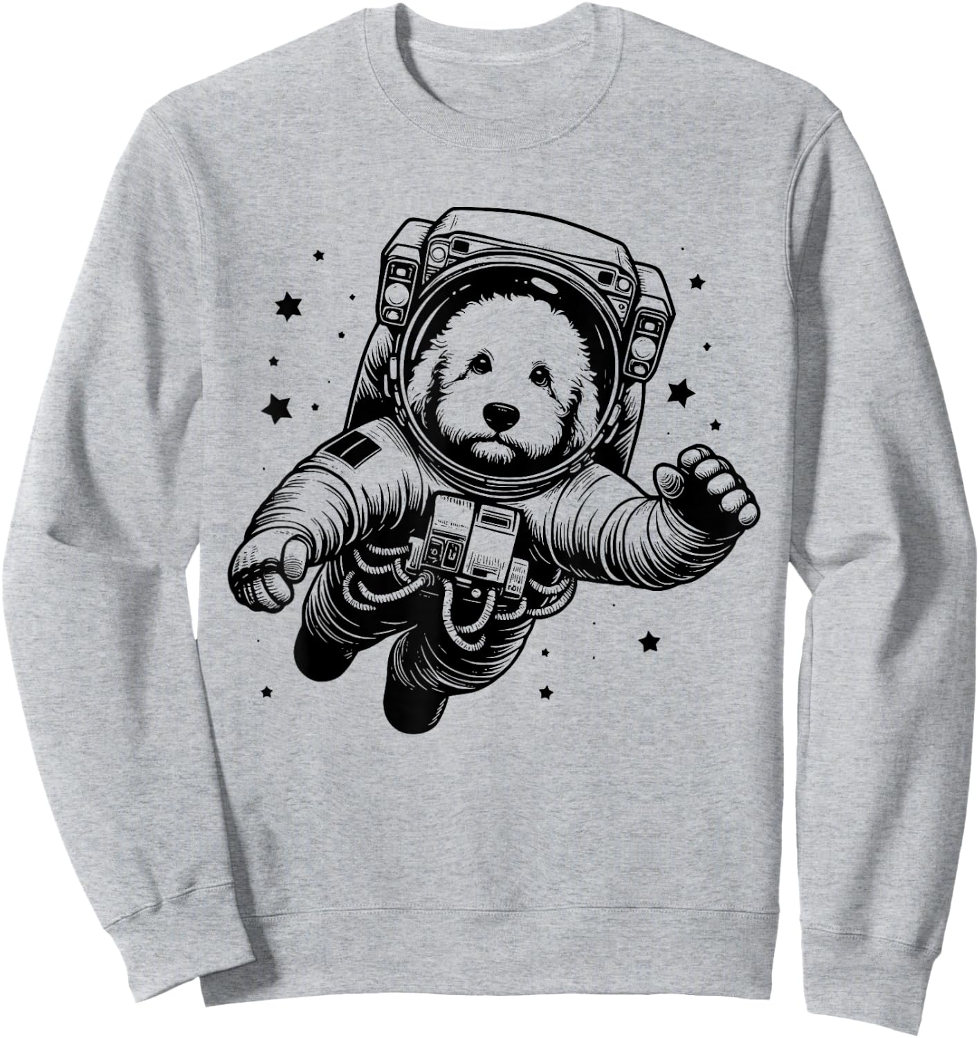 Dog Dad Mom Space - Astronaut Bernedoodle Sweatshirt - Sweatshirt | Ash