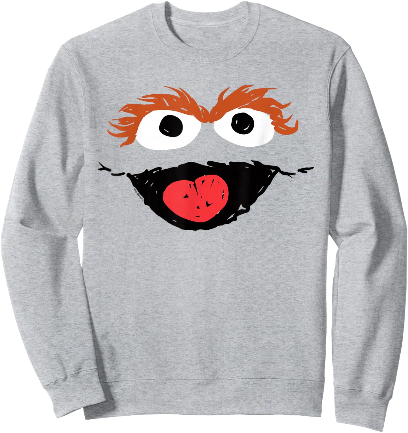 Sesame Street Oscar Crayon Sketch Halloween Costume Sweatshirt - Sweatshirt | Ash