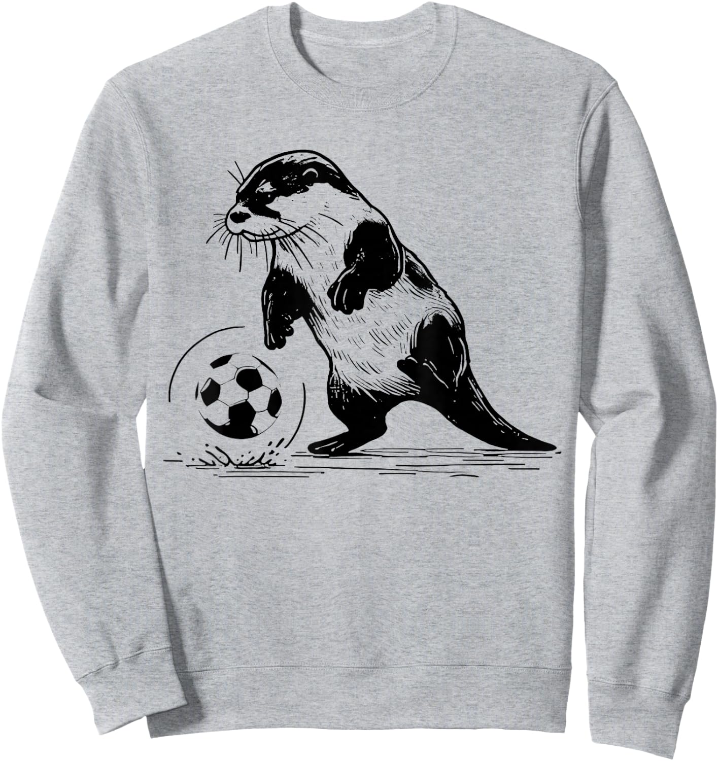 Vintage Otter Playing Soccer Funny Animal Sport Lover Sweatshirt - Sweatshirt | Ash