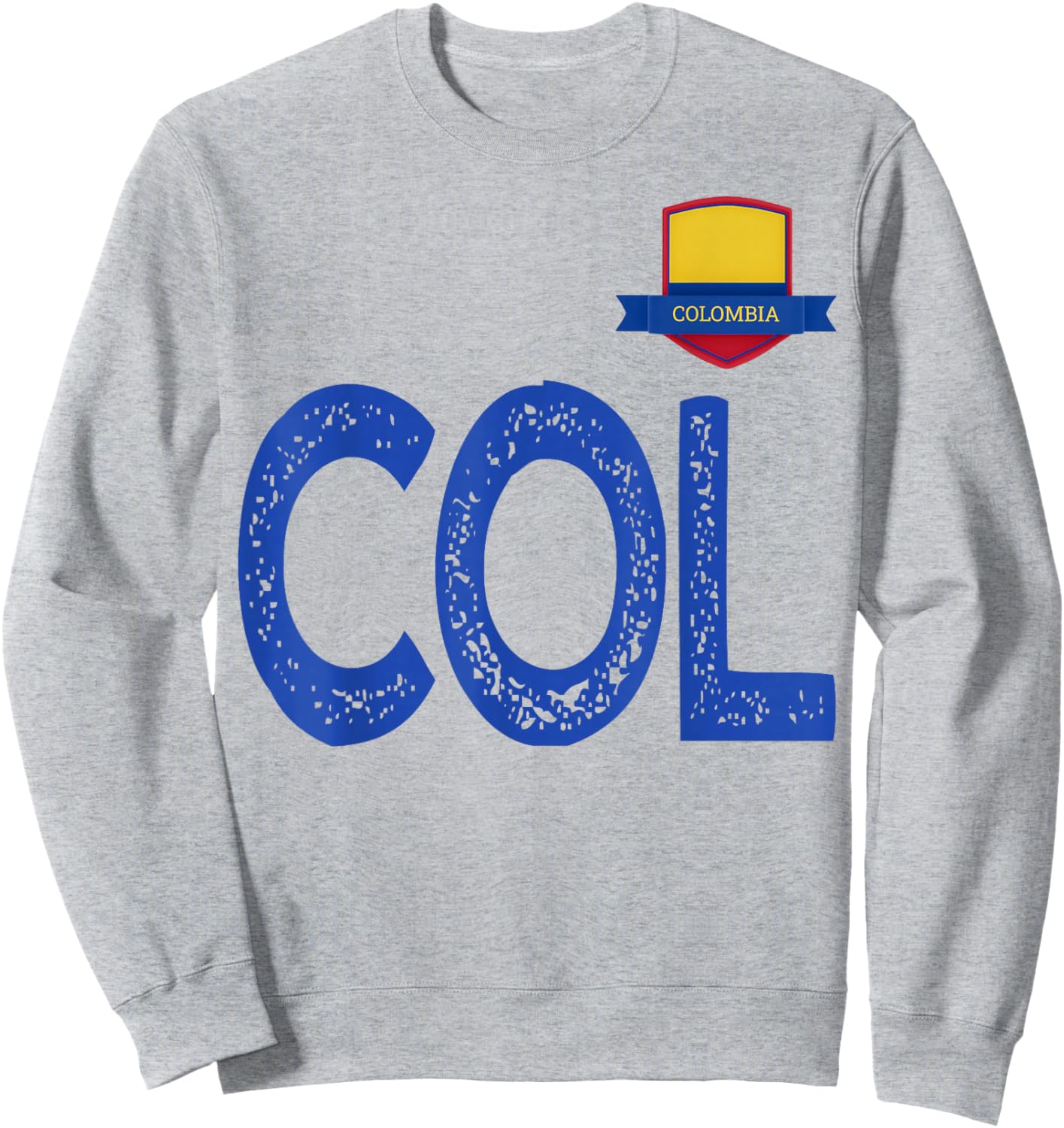 Colombia Human-Flag Letter C and O and L Colombian Sweatshirt - Sweatshirt | Ash