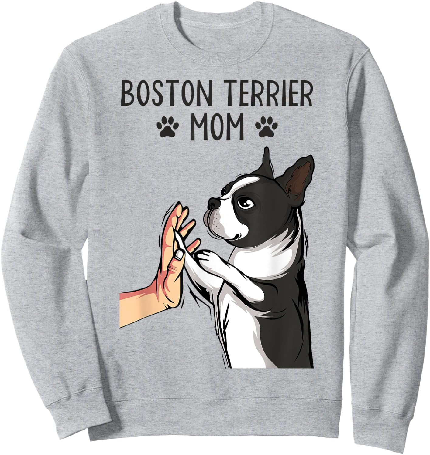 Boston Terrier Mom Dogs Mum Woman Sweatshirt - Sweatshirt | Ash