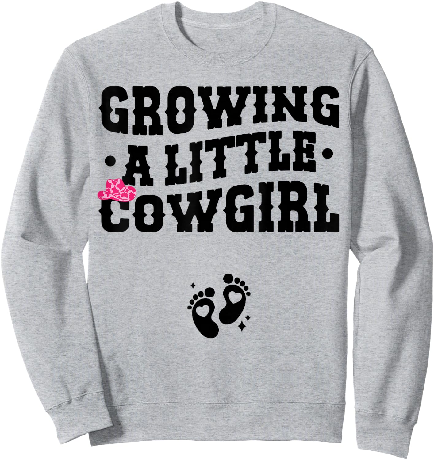 Growing a Little Cowgirl - Country Pregnancy Announcement Sweatshirt - Sweatshirt | Ash