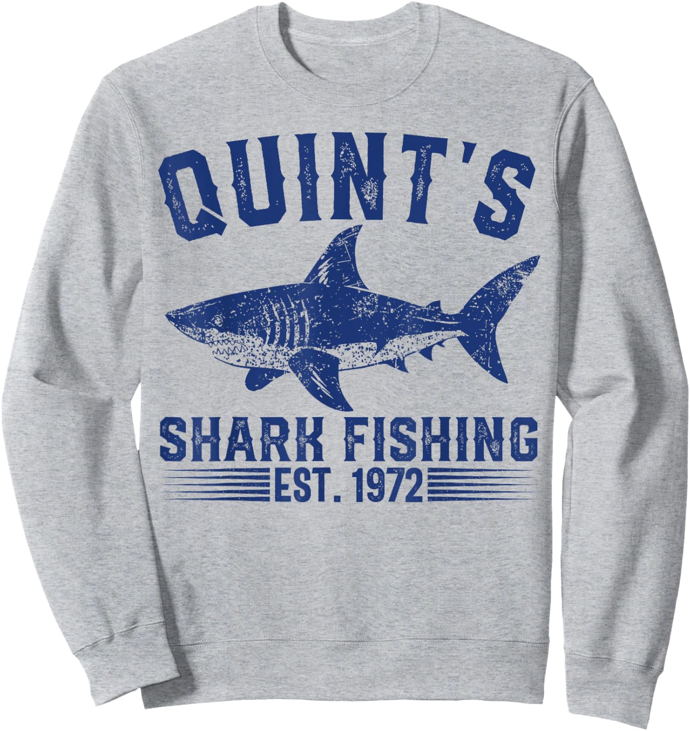Vintage Quint's Shark Fishing 1972 Retro Fisher Birthday Sweatshirt - Sweatshirt | Ash